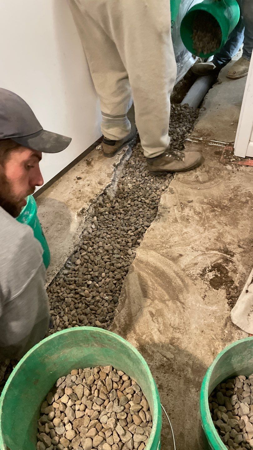 Drain tile & a sump pump for Ruth by Waterproofing Northeast