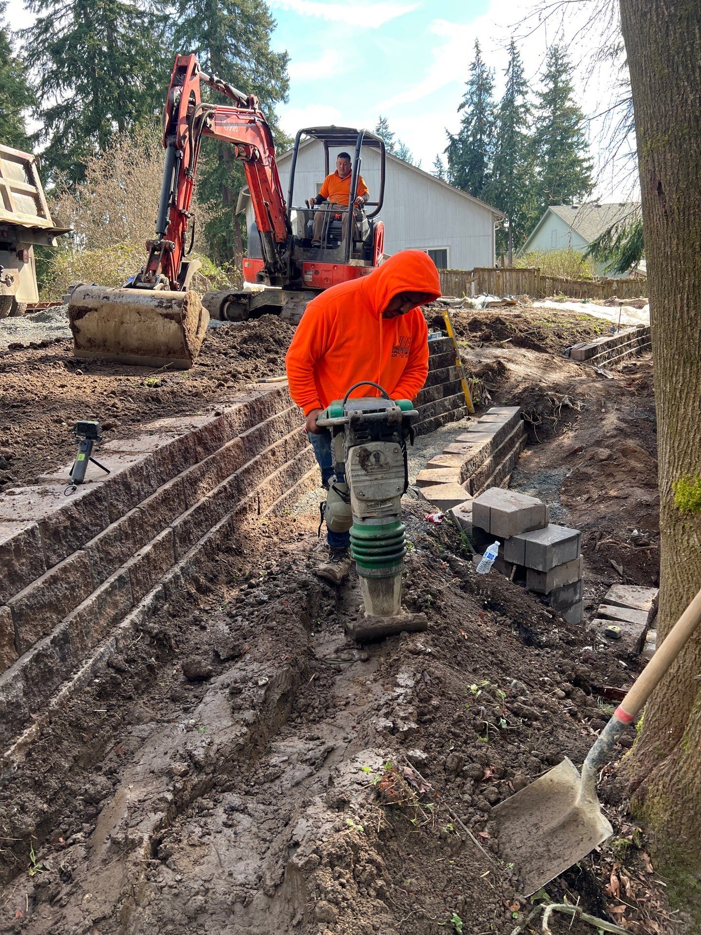 Retaining Wall and Backyard Renovation | Everett  by Jireh Asphalt & Concrete Inc 