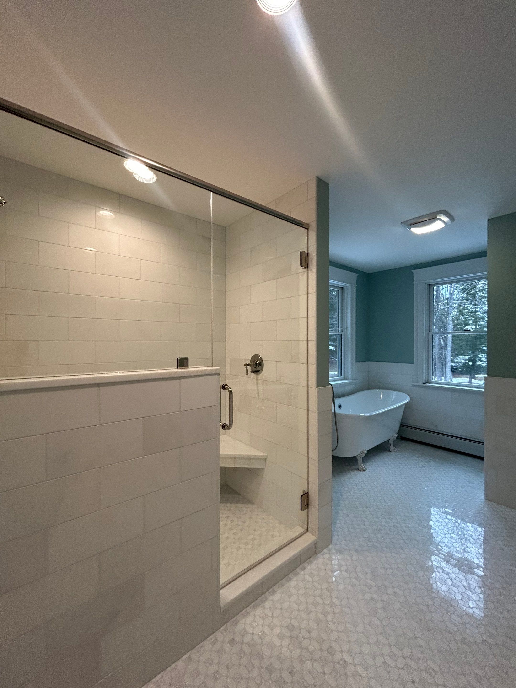 Shower using Tempered Shower Glass by Cheshire Glass Company