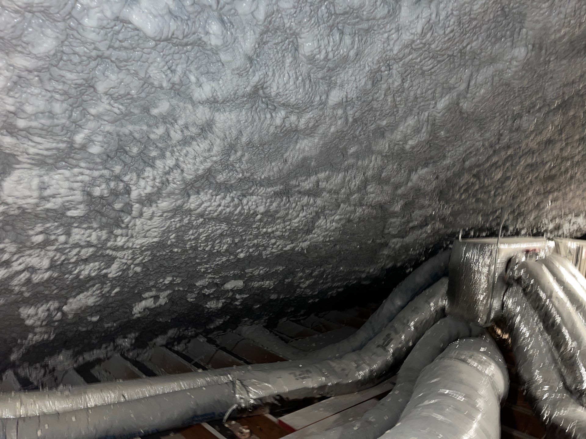Basement Exterior Walls using Closed Cell Spray Foam by NYS Foam & Energy
