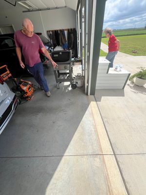 Speckled Epoxy Garage Floor Coating and Concrete Repair in Lennox