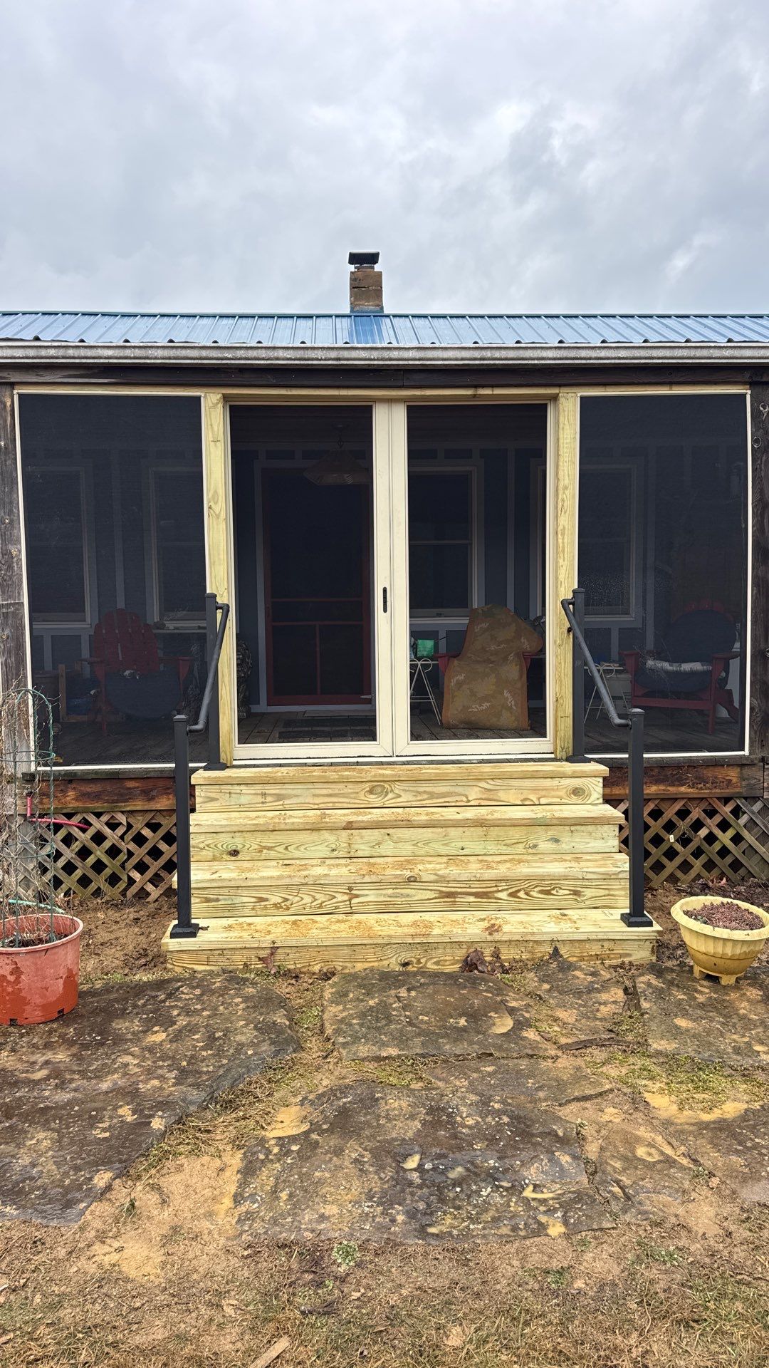 Renick Screened-In Porch Build with Custom Pressure-Treated Stairs by Walnut Hollow Decks & Outdoor Living