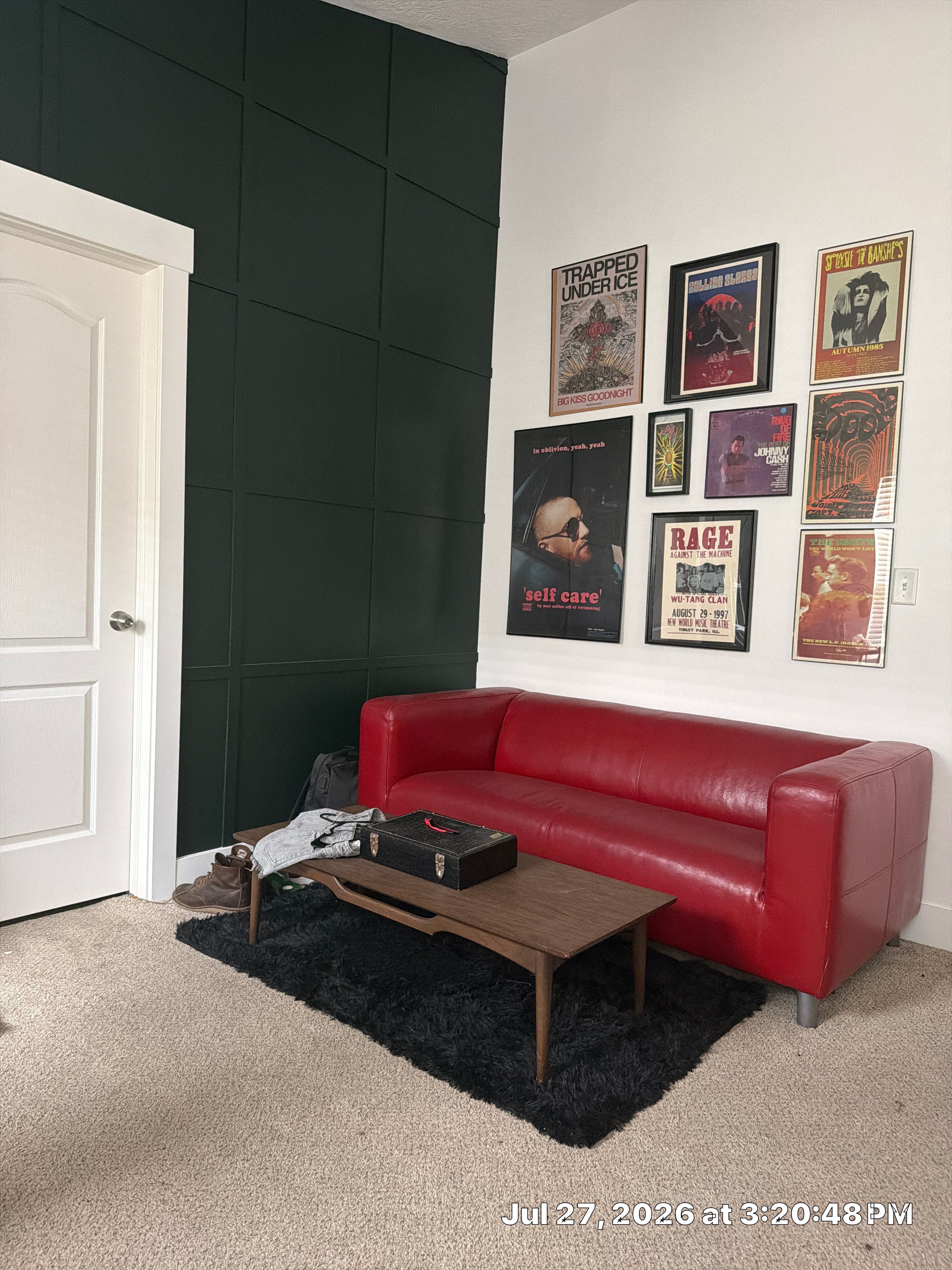 Dark Green Board and Batten Accent Wall in South Salt Lake by CompanyCam Sales Demo