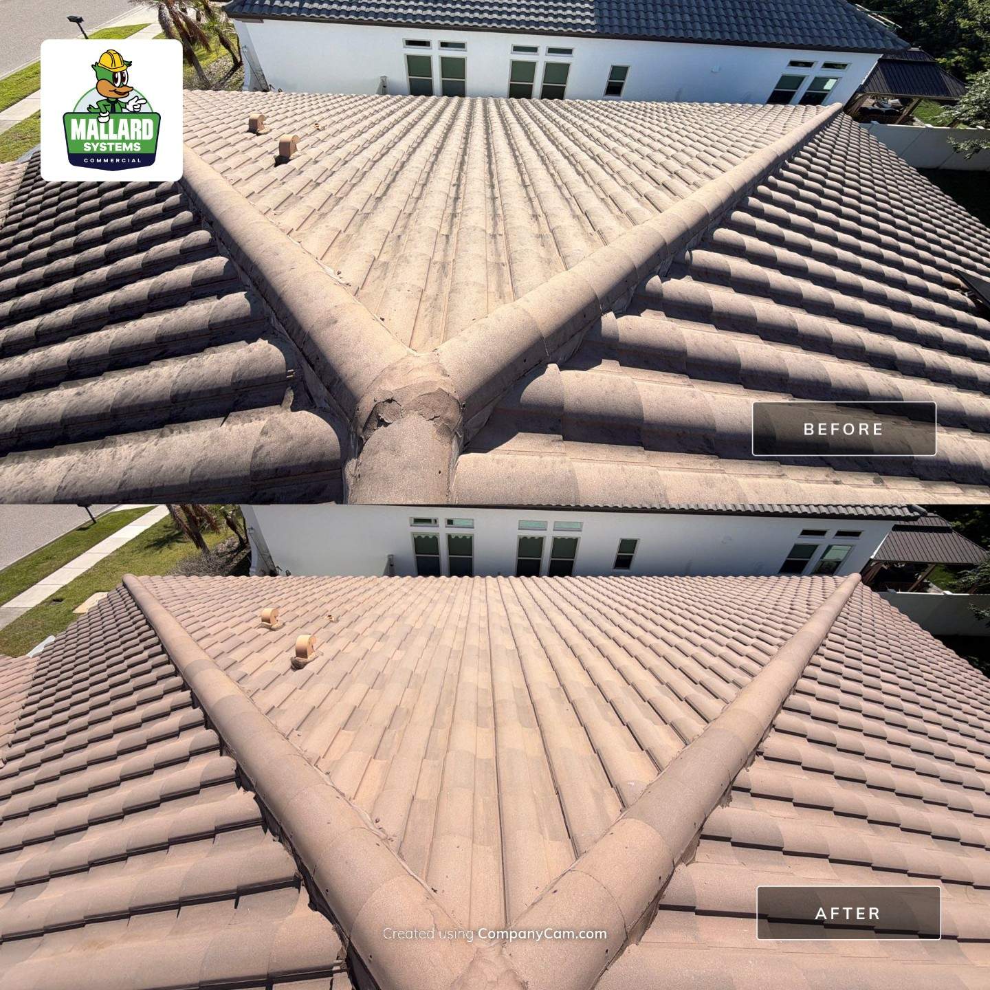 Barrel Tile Roof Cleaning by Mallard Systems
