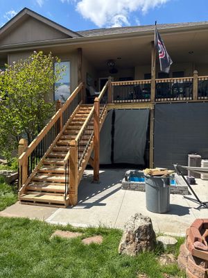 Cedar staircase