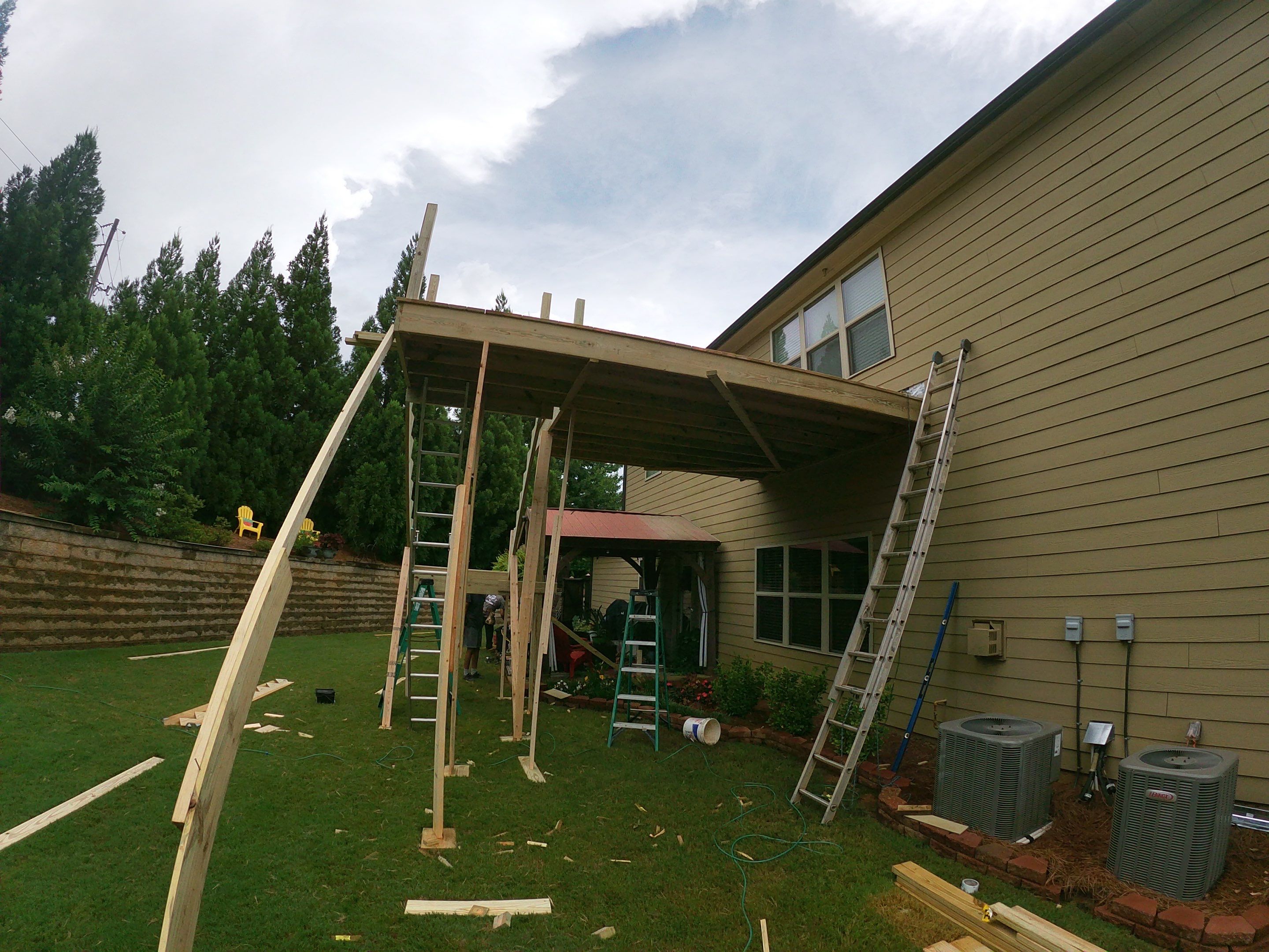 Pressure-Treated Wood Deck and Staircase Construction in Cumming, Georgia by Swift Home Renovations