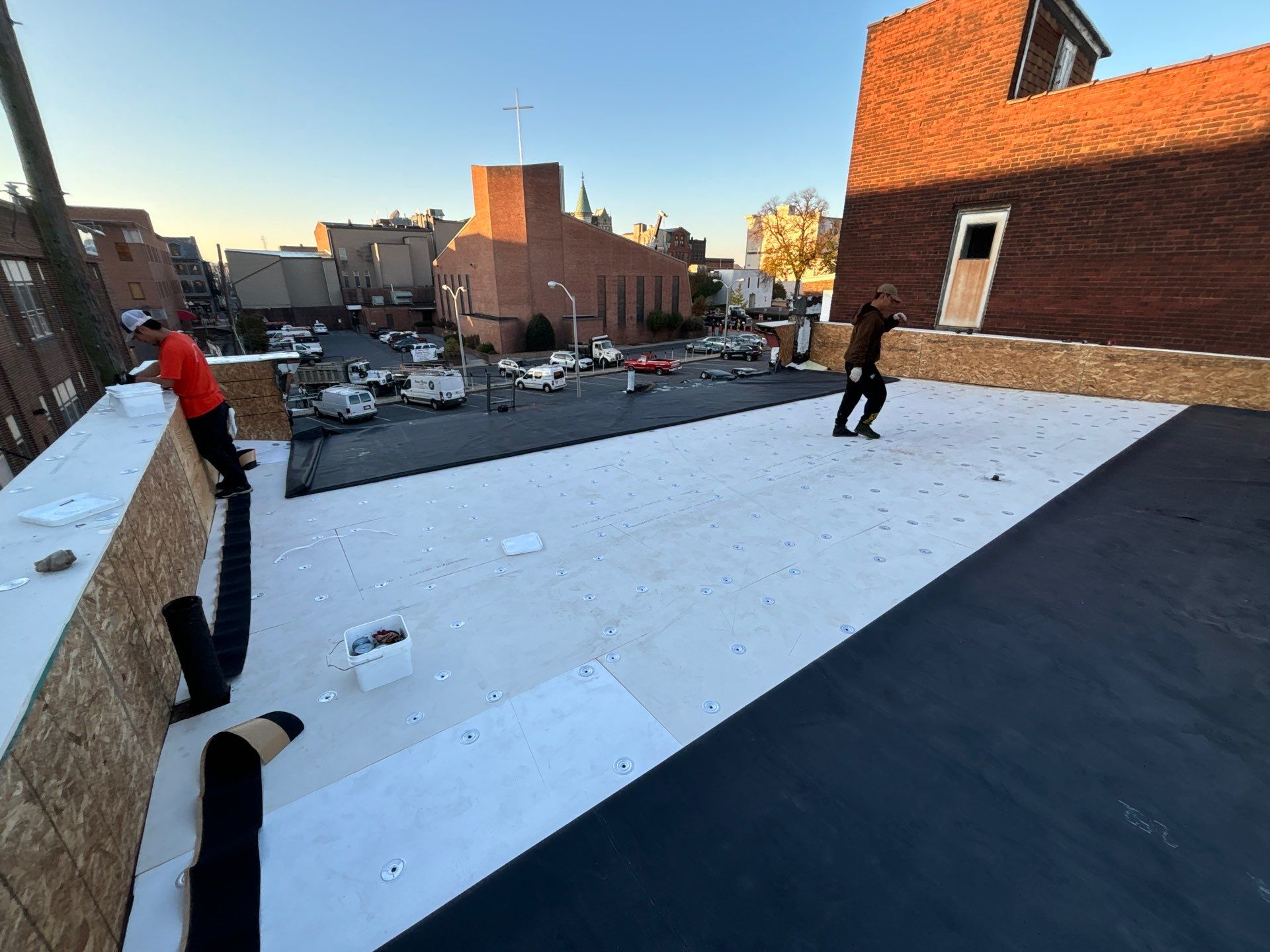 Commercial Roofing Installation using EPDM Rubber Roofing by Roof Ninja LLC 