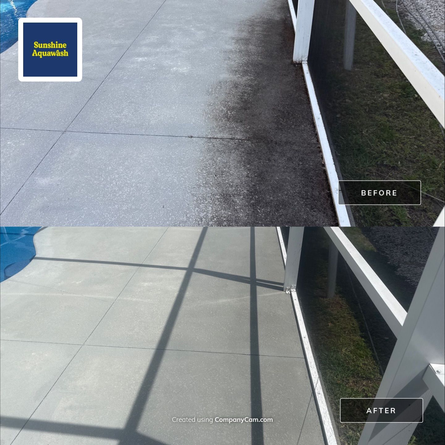 Painted Pool Deck & Pool Cage Cleaning in Allendale – Bradenton, FL by Sunshine AquaWash