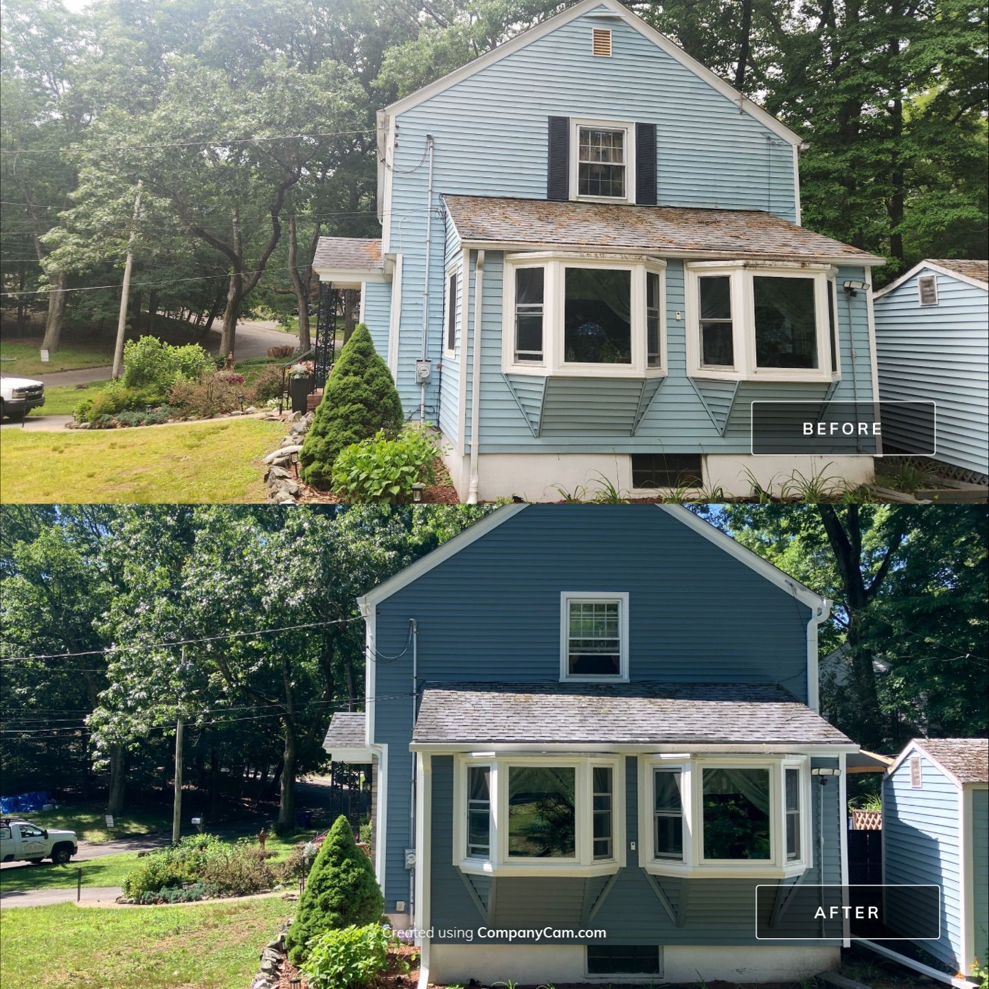 Siding Refreshment with Cert Monogram D/4 x 12'6" Clapboard, Wedgewood Blue by DiGiorgi Roofing and Siding Inc