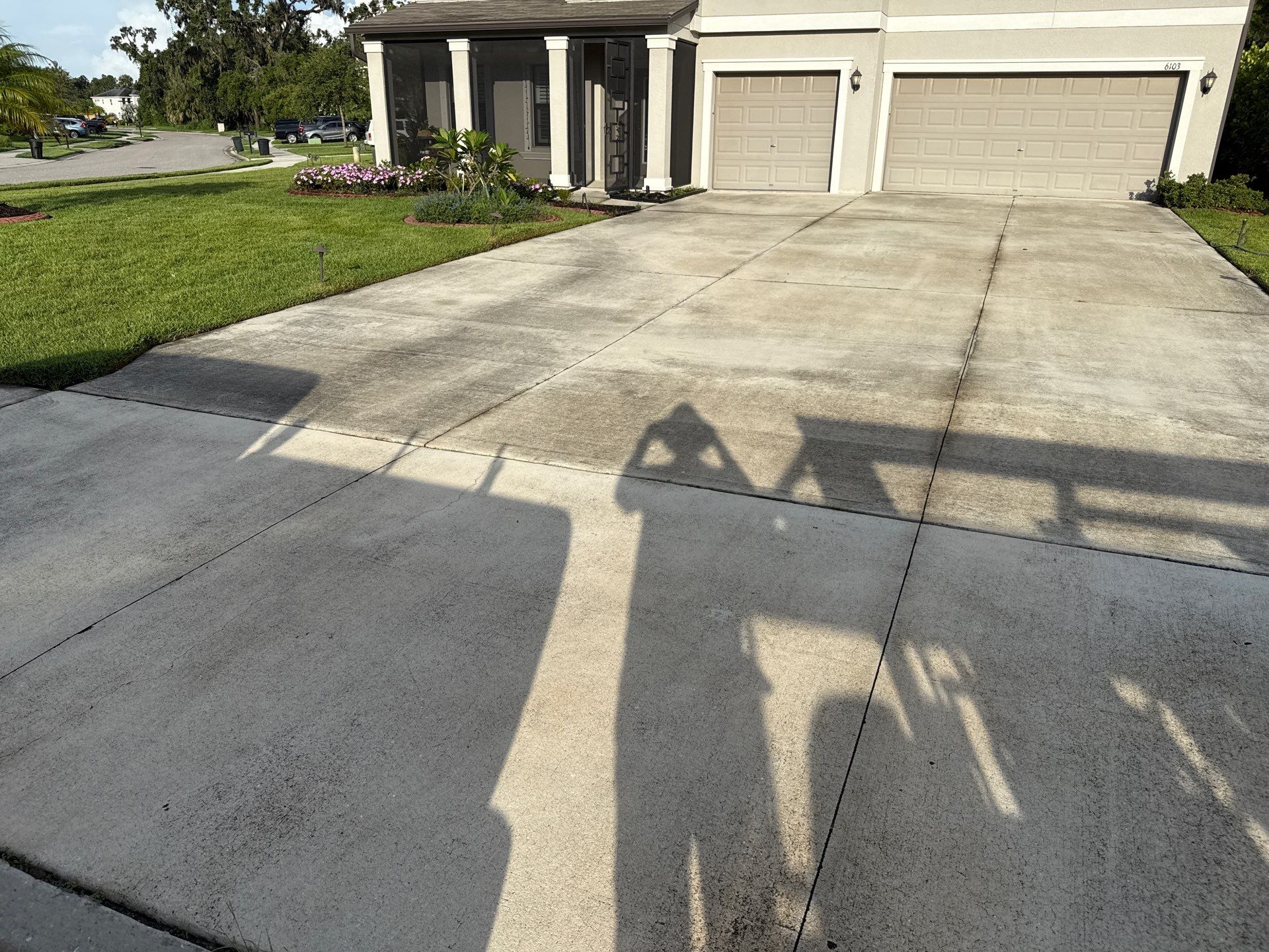 Large Corner Lot Concrete Cleaning in Old Mill Preserve – Palmetto, FL by Sunshine AquaWash