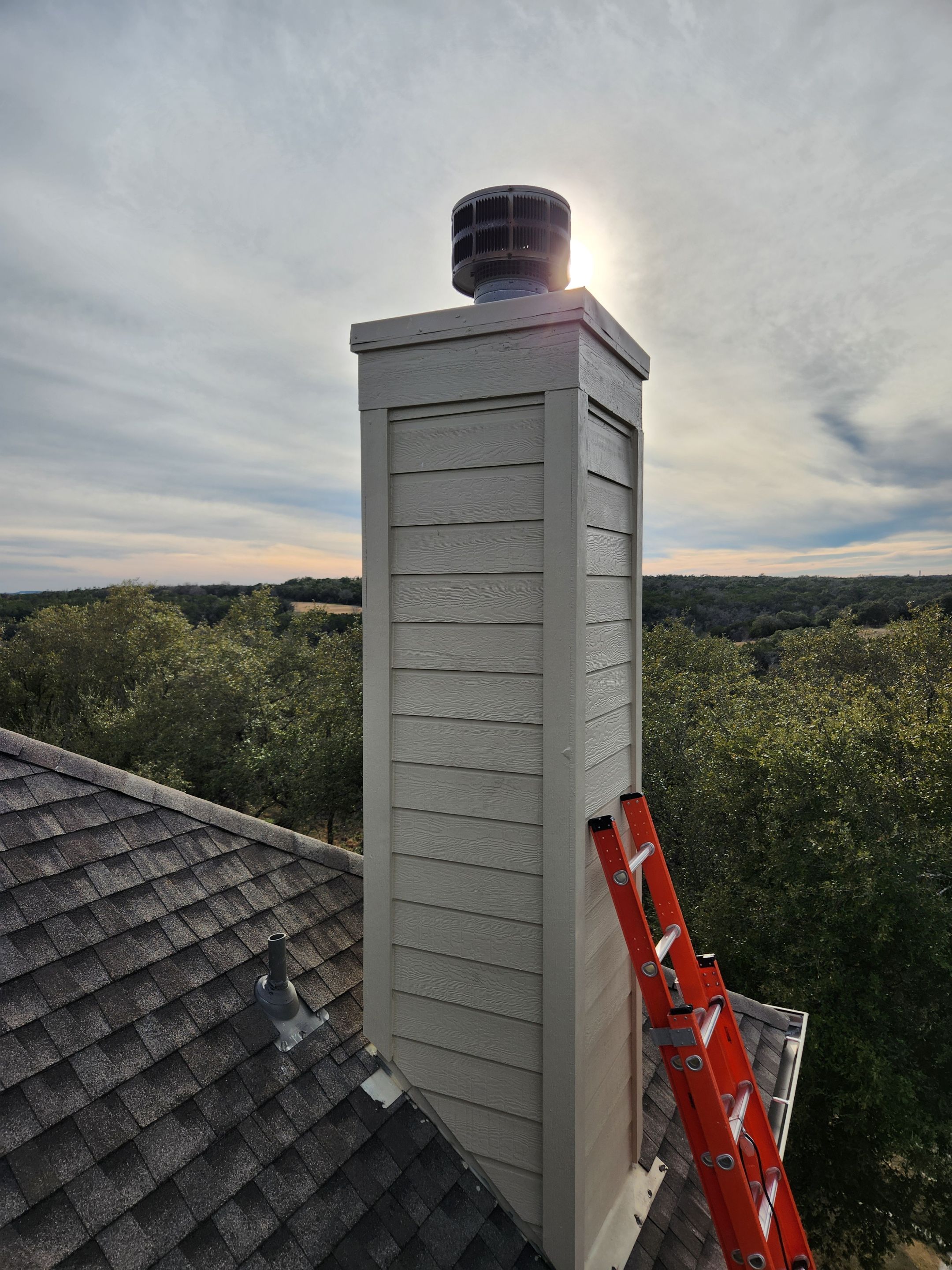 Chimney Siding Repair & Rot Restoration in Leander, Tx. by RejuveNate Renovations LLC