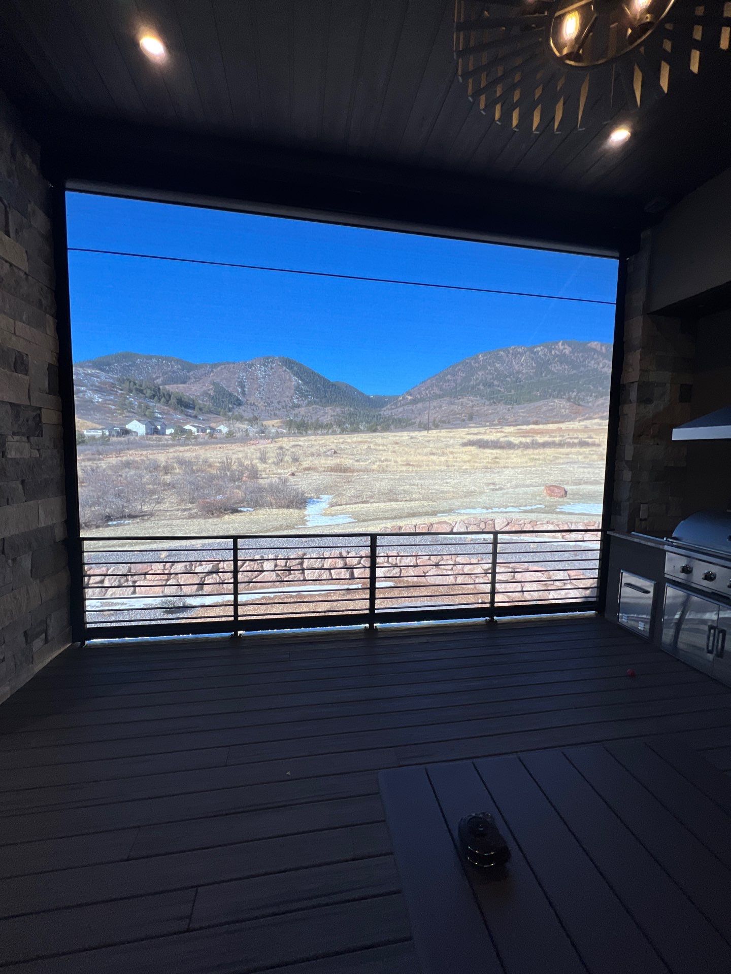 Motorized Screens using Progressive MagnaTrack Screens by Outdoor Solutions Colorado