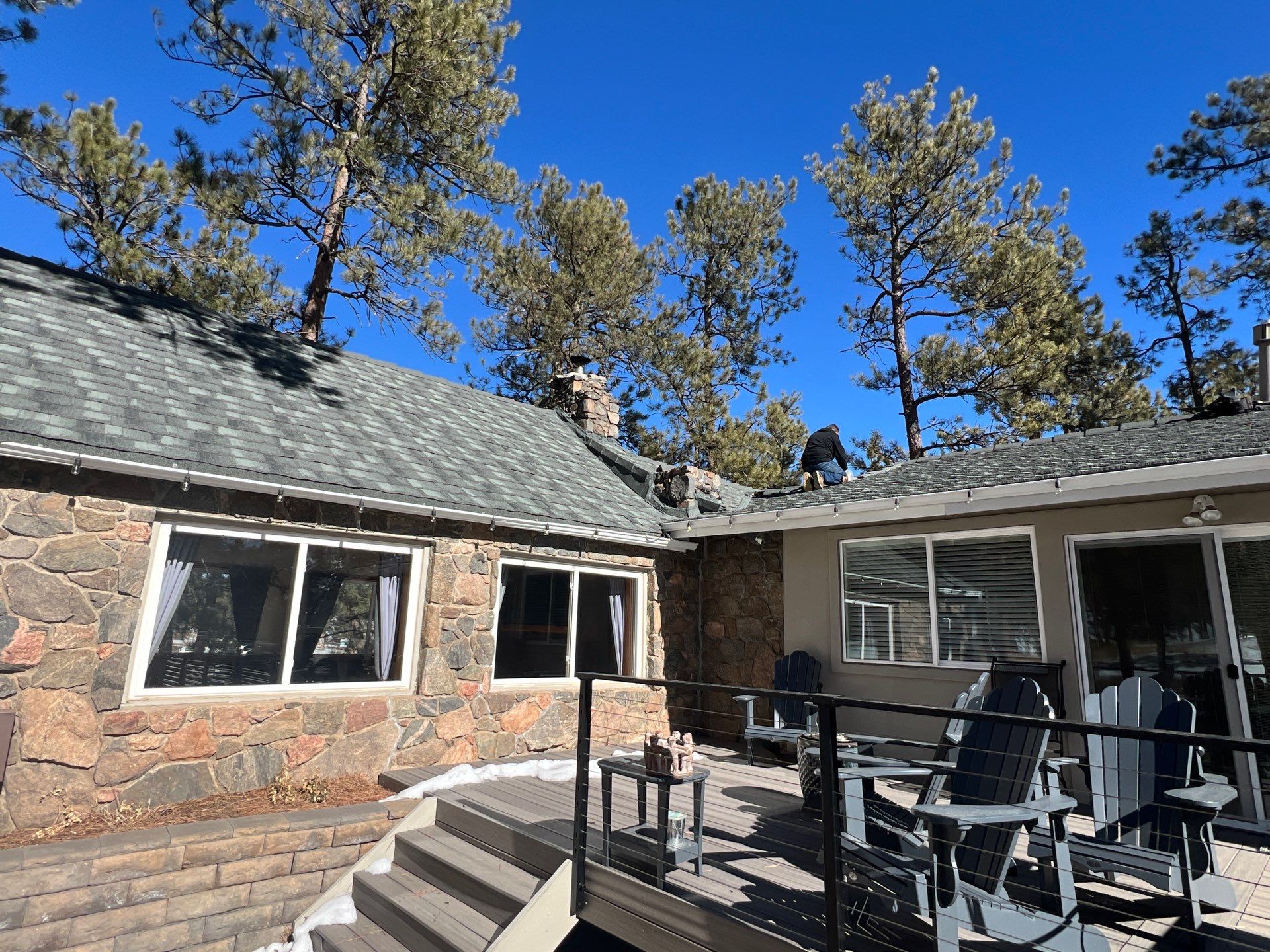 Residential Roofing Installation using Stone Coated Steel by Blue Peaks Roofing LLC 