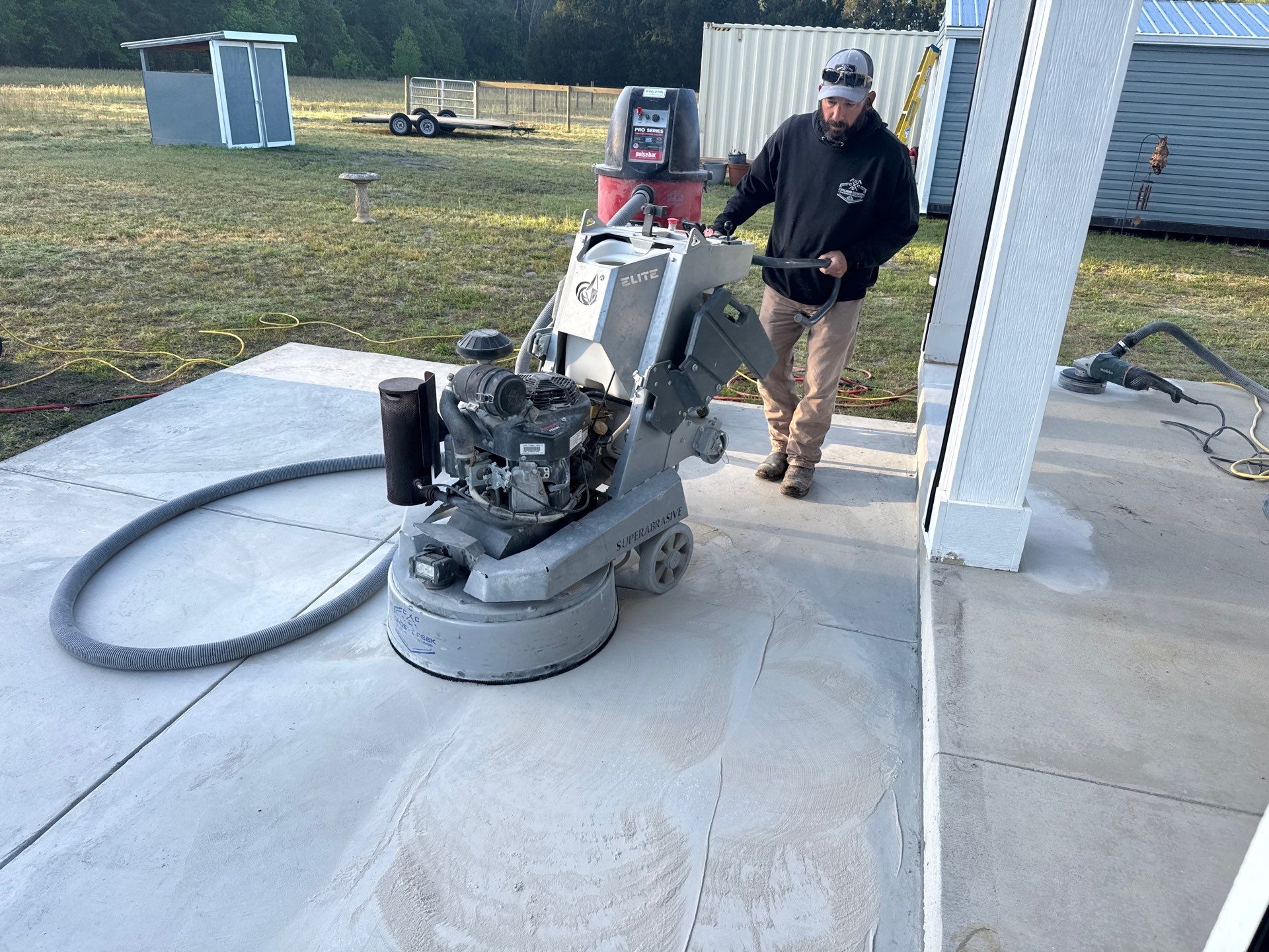 Back Patio in Slate Stone by Cross Creek Concrete Coatings