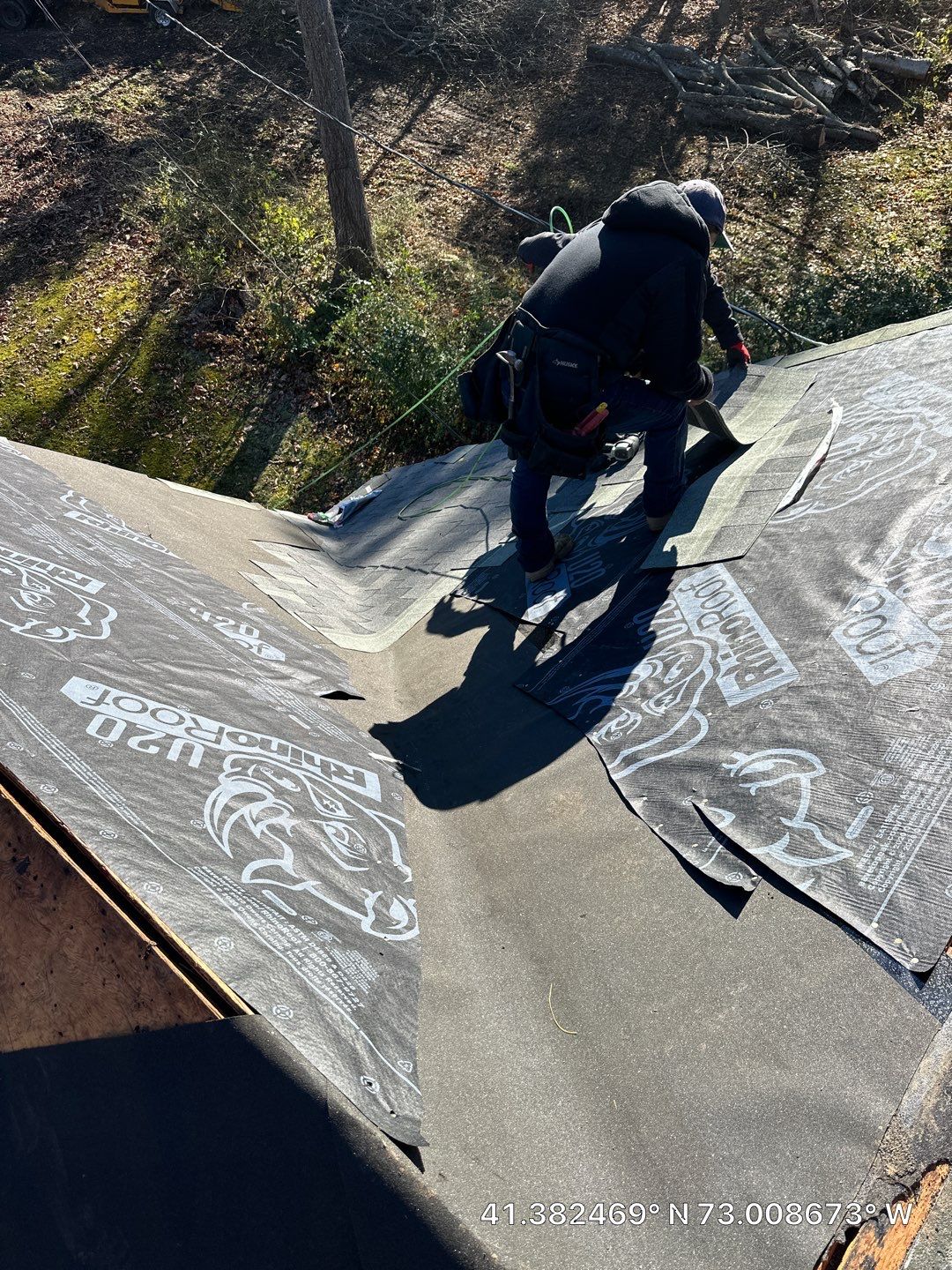 Residential Roofing Installation using Owens Corning TruDefinition Duration AR - Estate Gray & White Double 4 Siding by A Plus Exterior