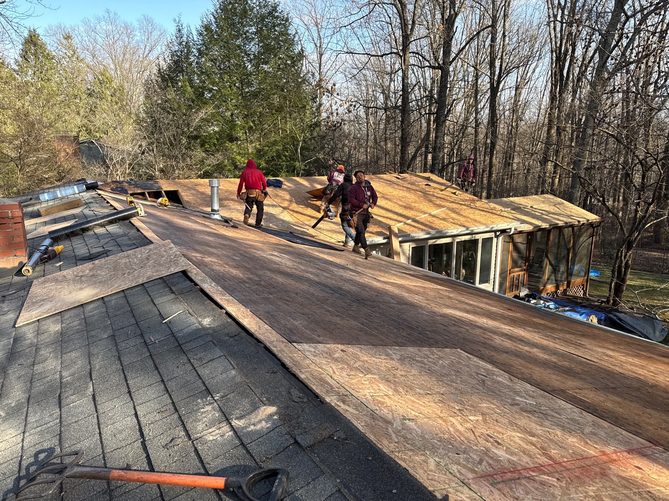 Residential Roofing Installation using Malarkey Vista AR Shingles (Black Oak) by Koontz Construction