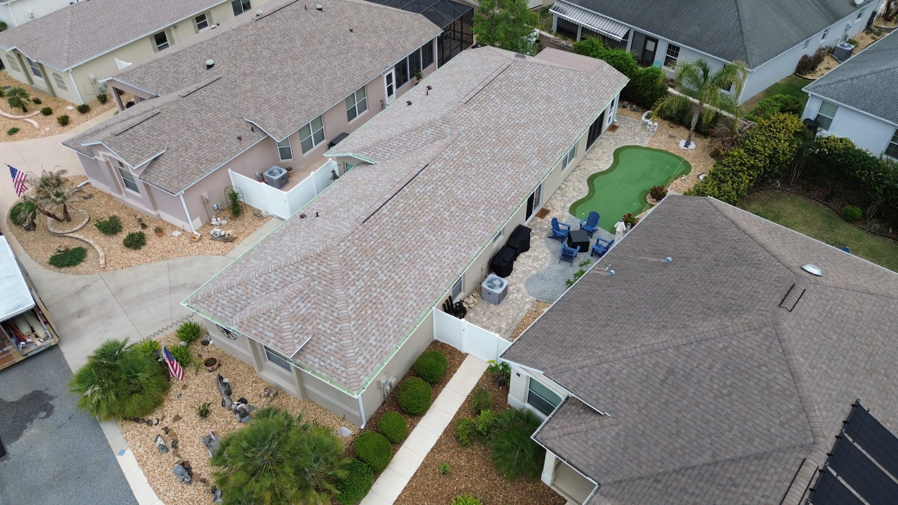 Shingle reroof in The Villages FL by Gold Key Roofing