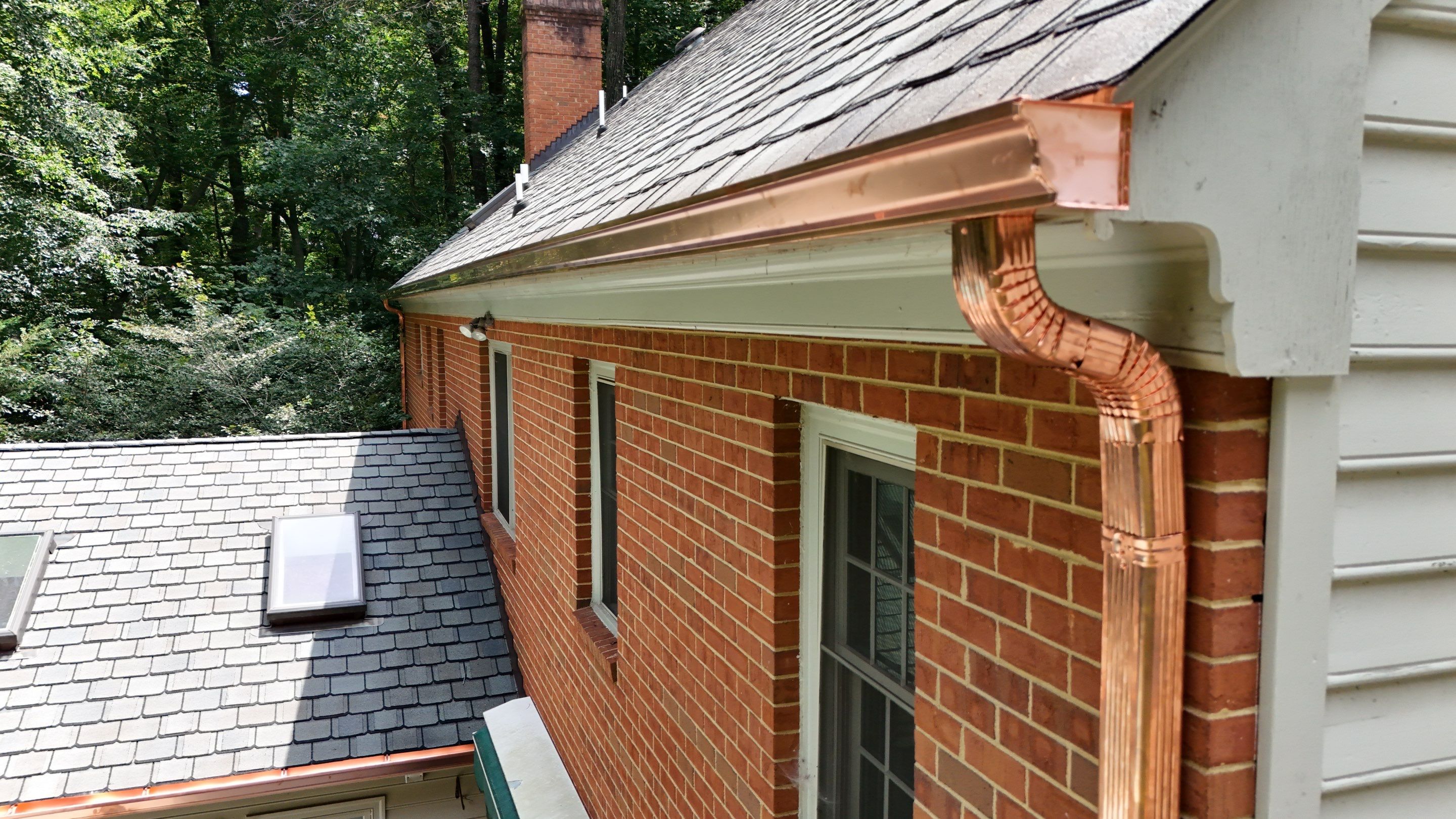 Premium Copper Gutter Replacement and Roof Wash in Midlothian by Cade Construction