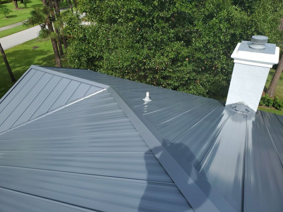 Residential Roofing Installation using 1" Nail strip metal roof by BLUES BROTHERS ROOFING