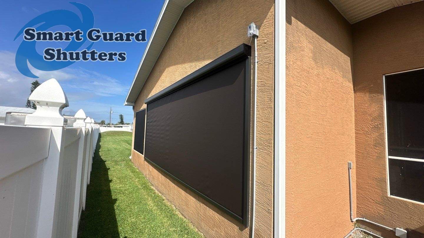 Retractable Screen in Bronze by Smart Guard Shutters