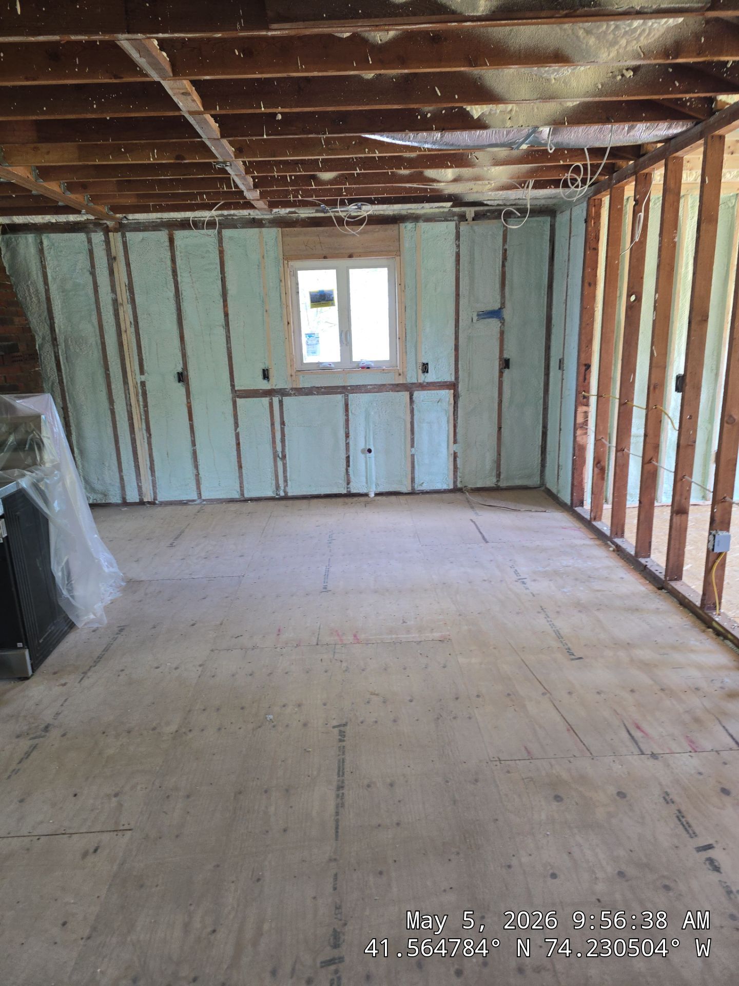 Exterior Walls using Closed Cell Spray Foam by NYS Foam & Energy