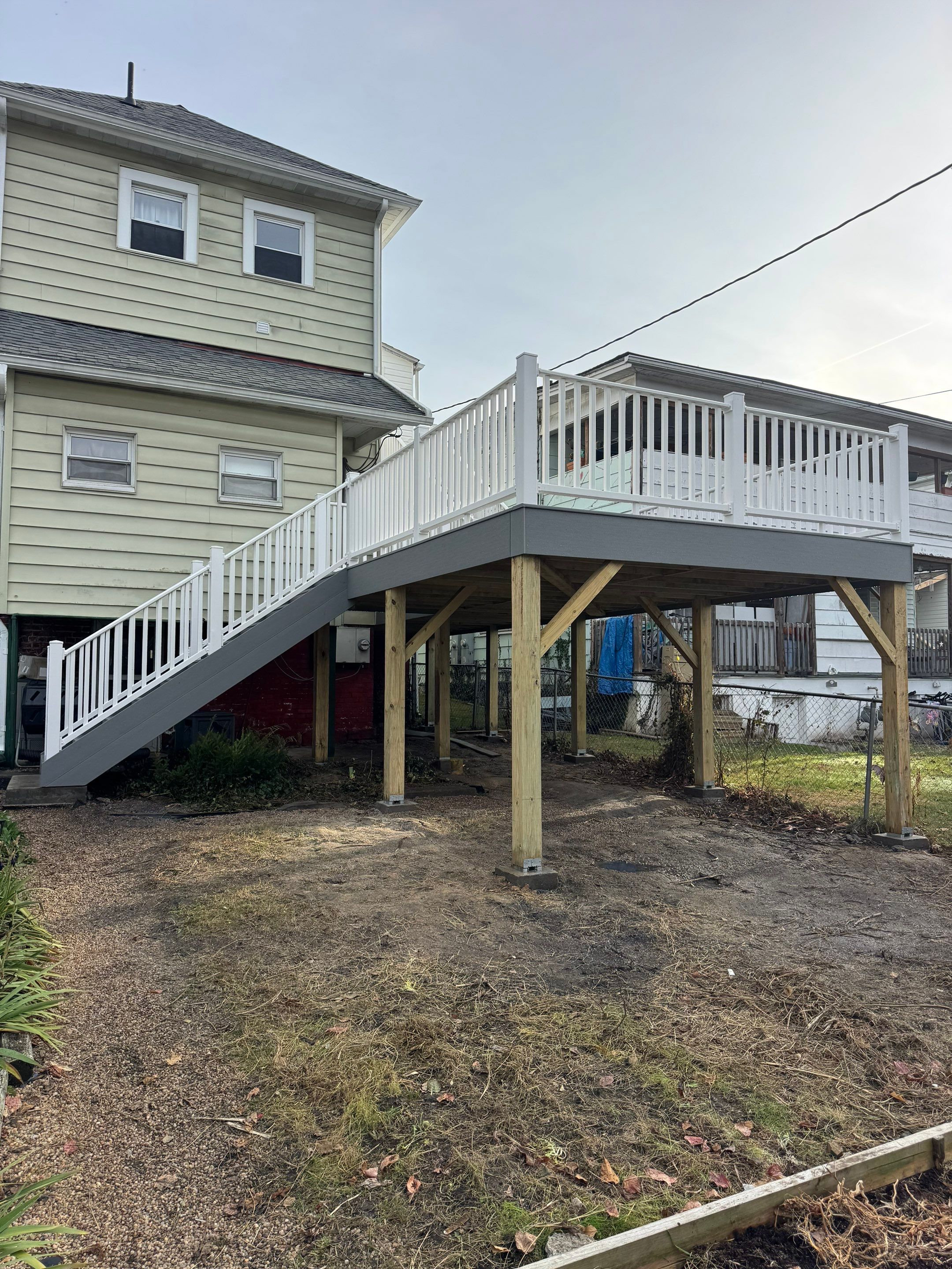 TimberTech Composite Deck and Vinyl Railing Replacement in Hinton
