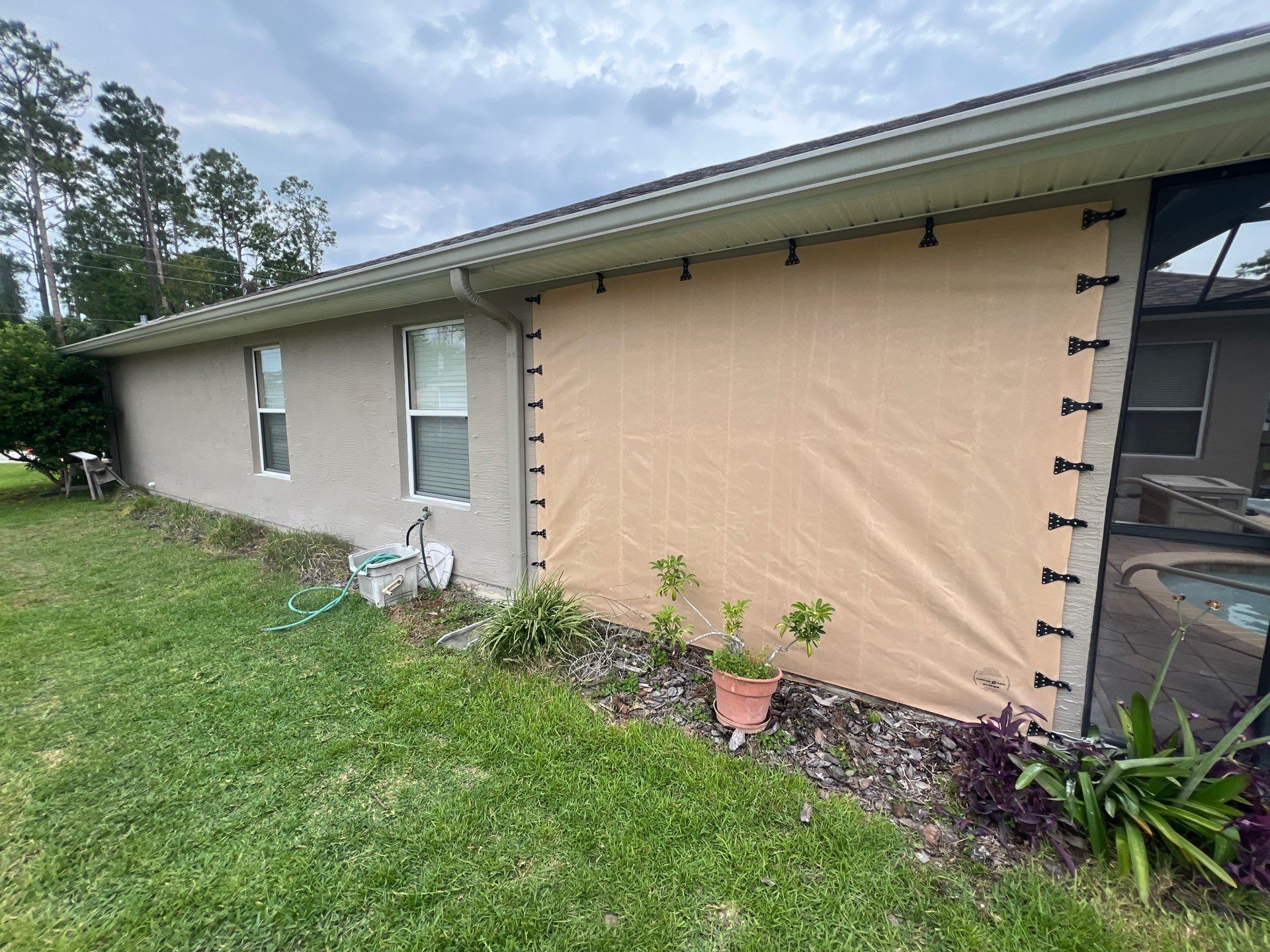 Hurricane Fabric in Tan by Smart Guard Shutters