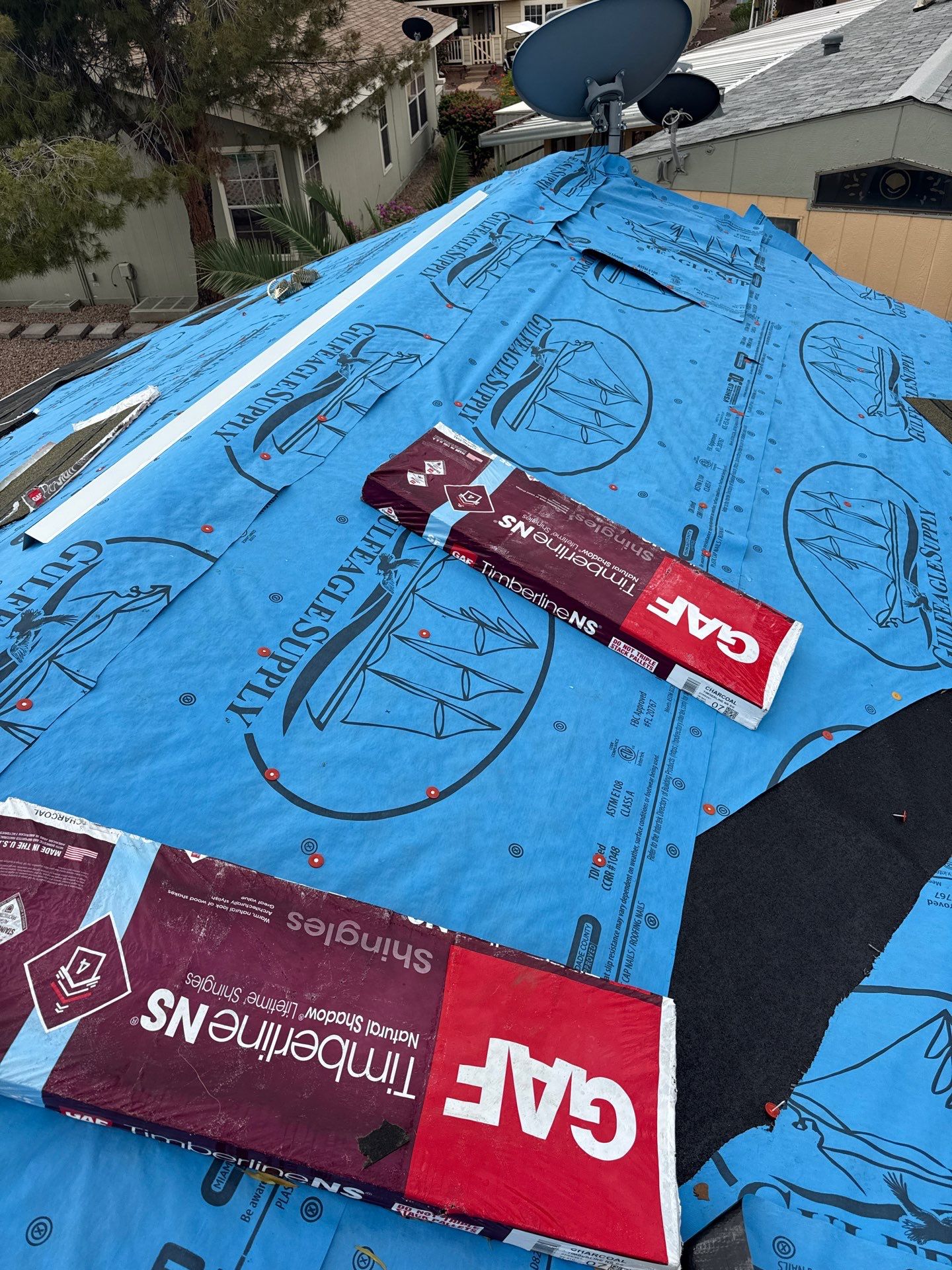Residential Roof Install using GAF in Mesa by Weather-Tite Roofing