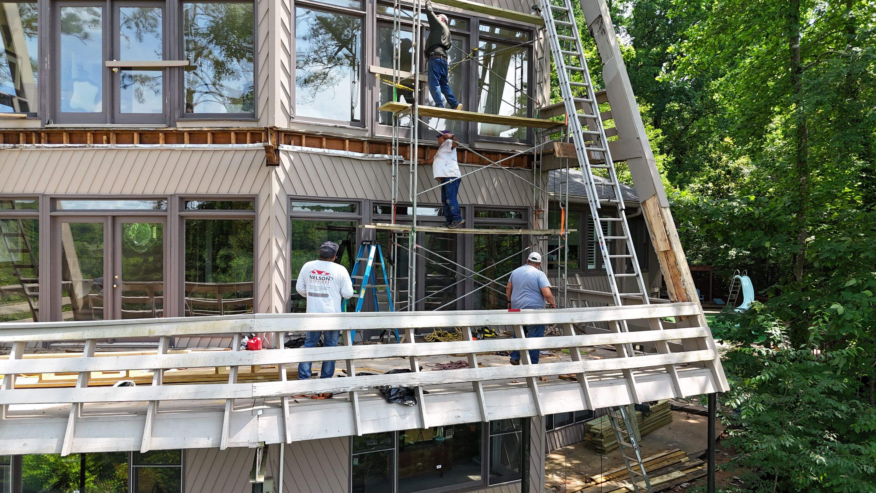 TimberTech Deck Replacement with Metal Cable Railing in Atlanta, GA by Nelson Exteriors