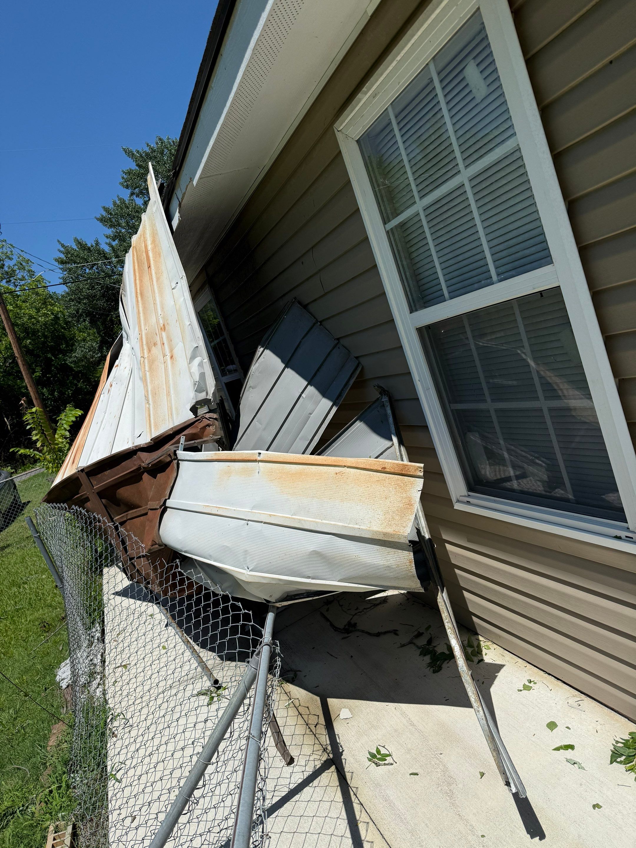 Hail damage & tornado damage restoration.  by In & Out Construction & Remodeling, LLC