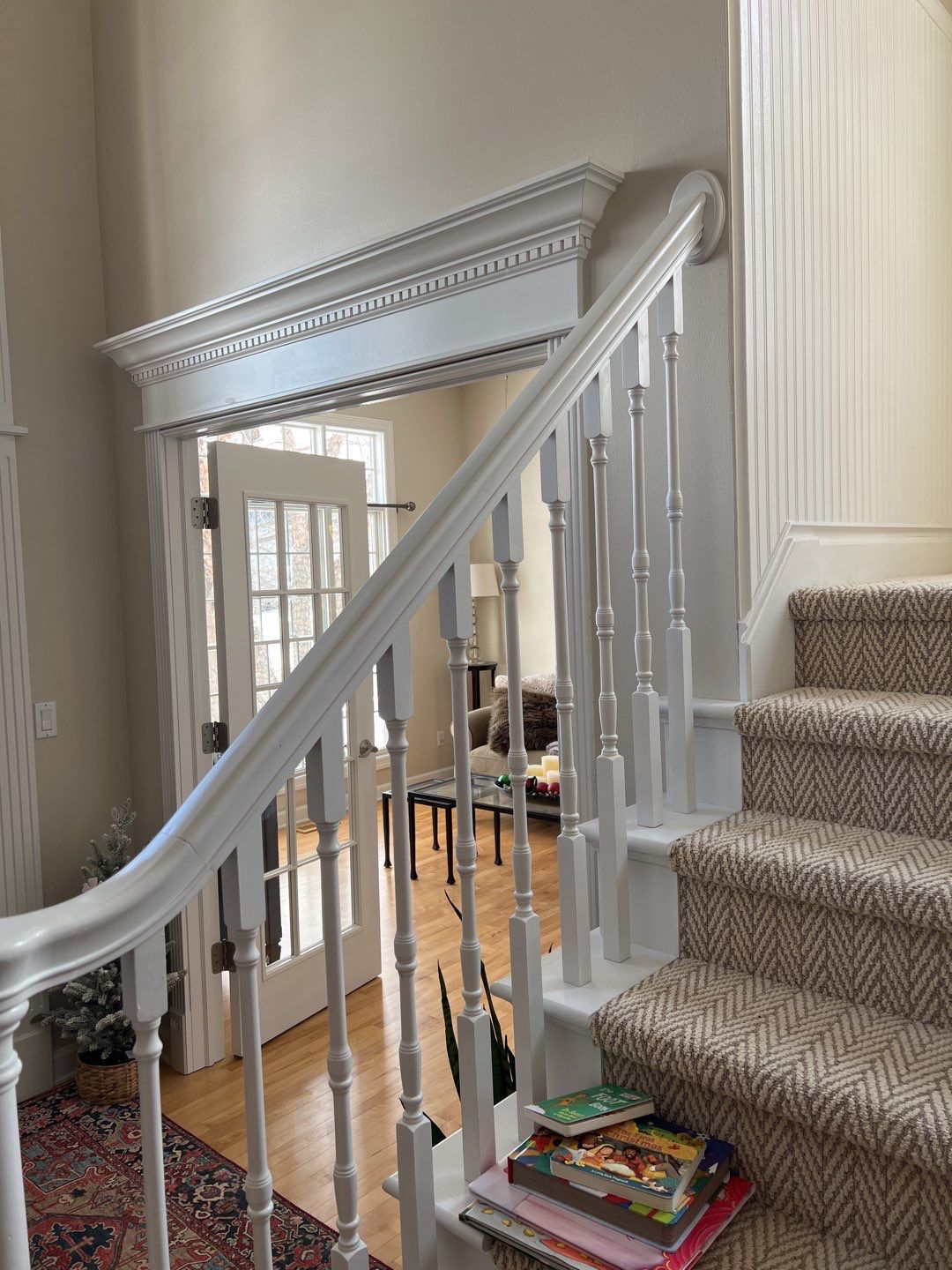 Bannister makeover using Sherwin Williams Paint by Cutting edge painting 