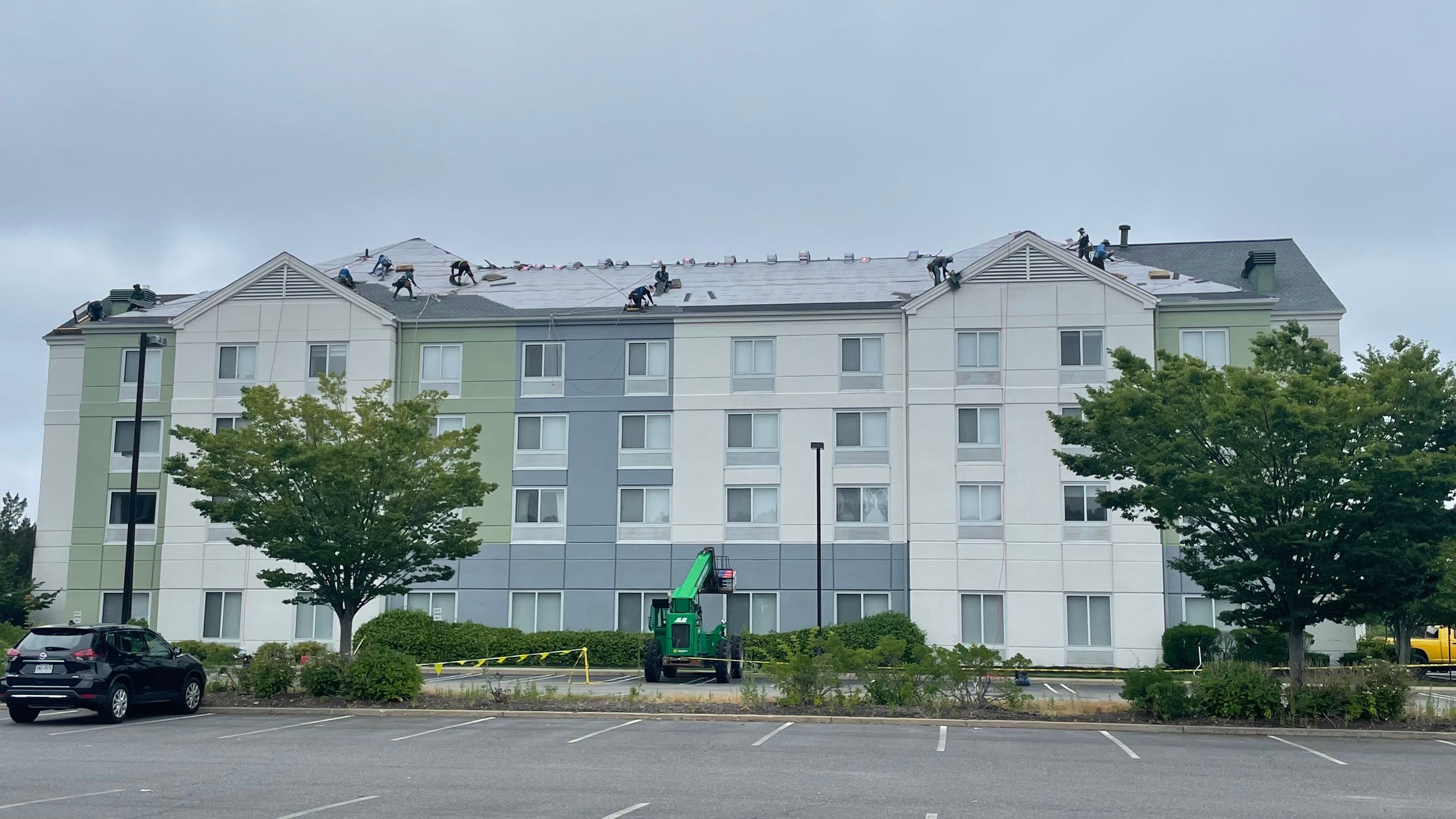 Commercial Roofing Installation using GAF Timberline / New Gutters and Downspouts by All Site Roofing