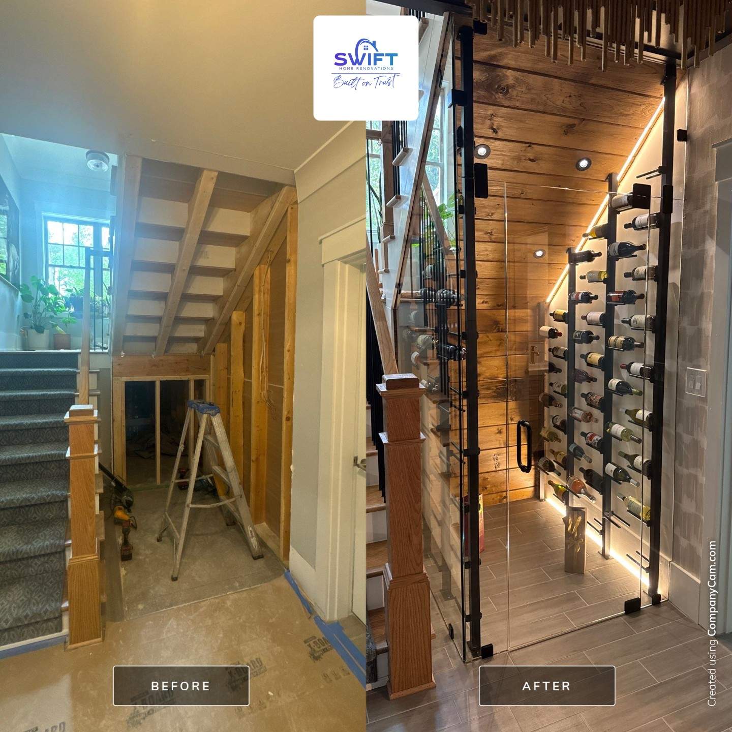 Modern Marietta Interior Renovation with Custom Built-ins and Wine Cellar by Swift Home Renovations
