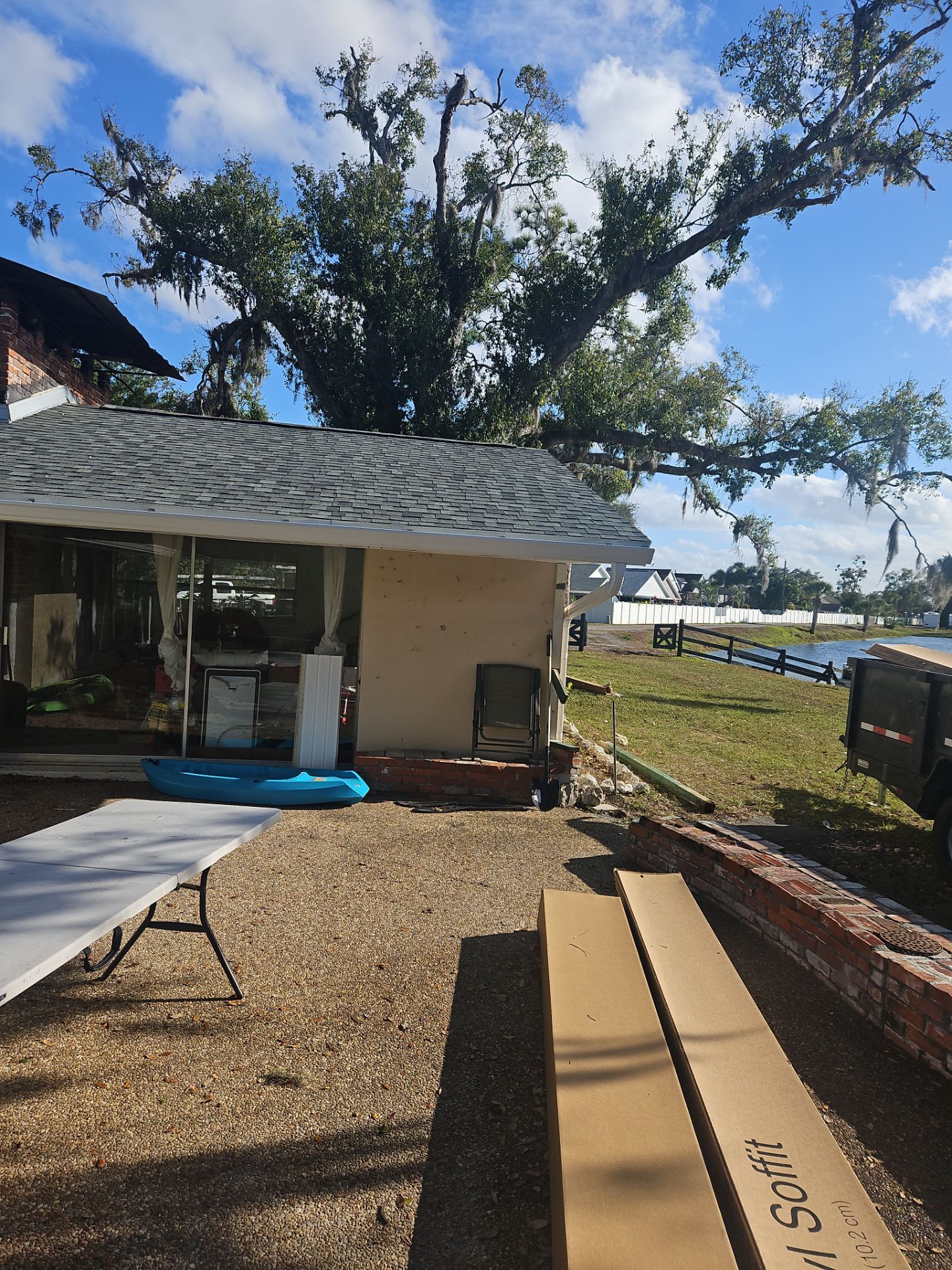 Soffit and Fascia Installation and Smooth Box Gutters and Downspouts in Sarasota FL by Gutter Professors