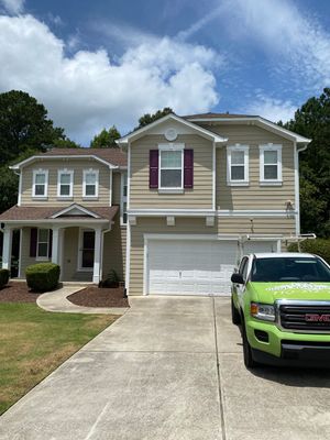Two-Story Residential Exterior Painting and Shutter Refresh in Atlanta