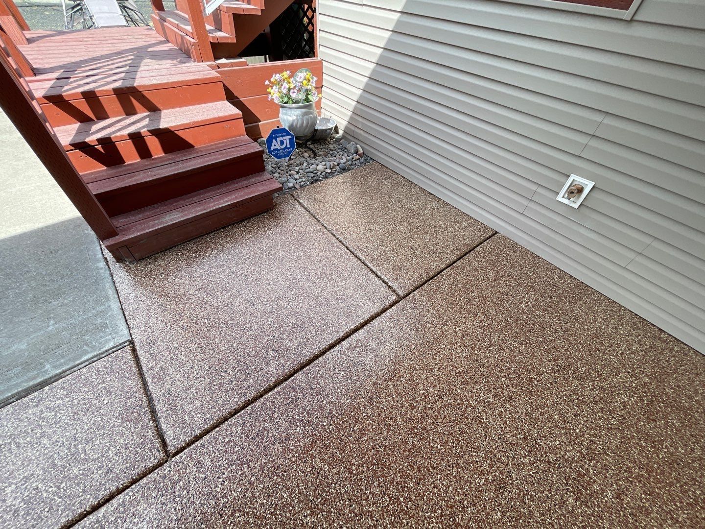 Patio Transformation using Chestnut by Croc Coatings, LLC