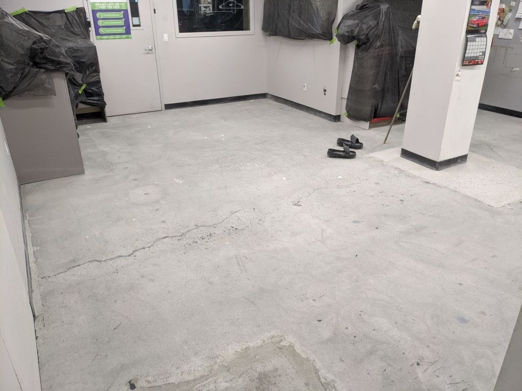 Commercial Flooring using Solid Haze Grey by Croc Coatings, LLC