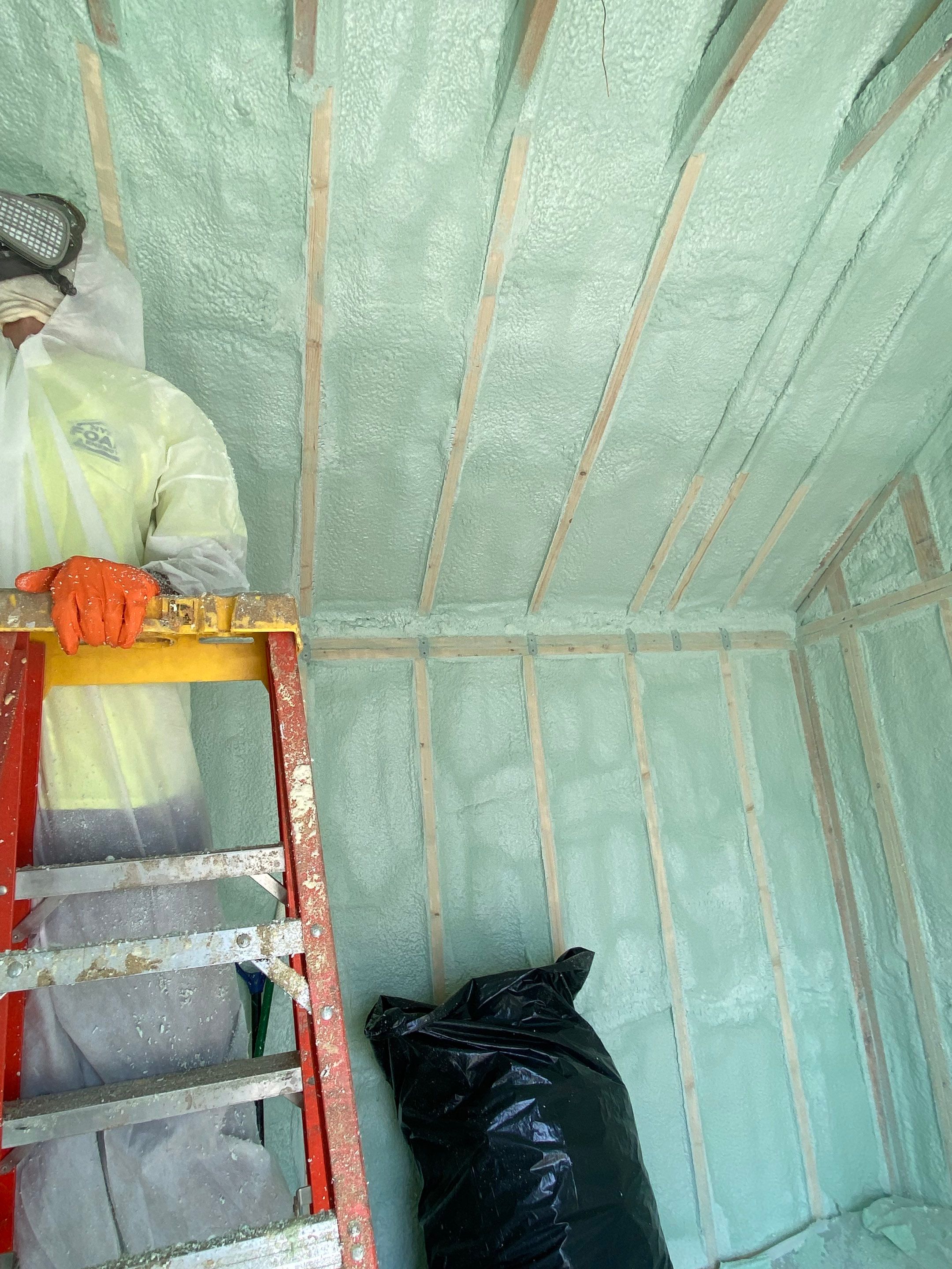 Exterior Walls using Closed Cell Spray Foam by NYS Foam & Energy