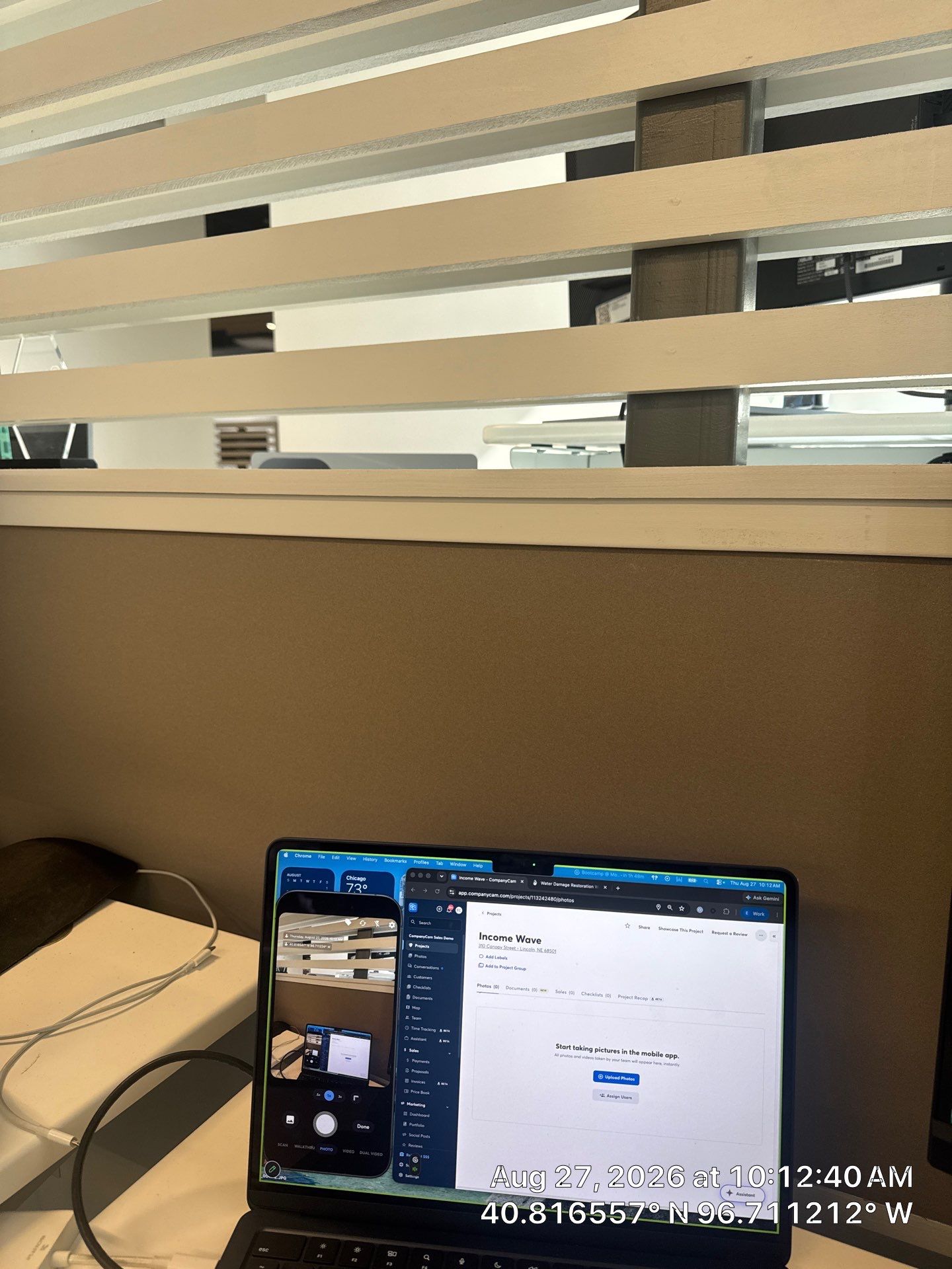 Modern Office Remodel with Custom Privacy Slats and Acoustic Baffles by CompanyCam Sales Demo