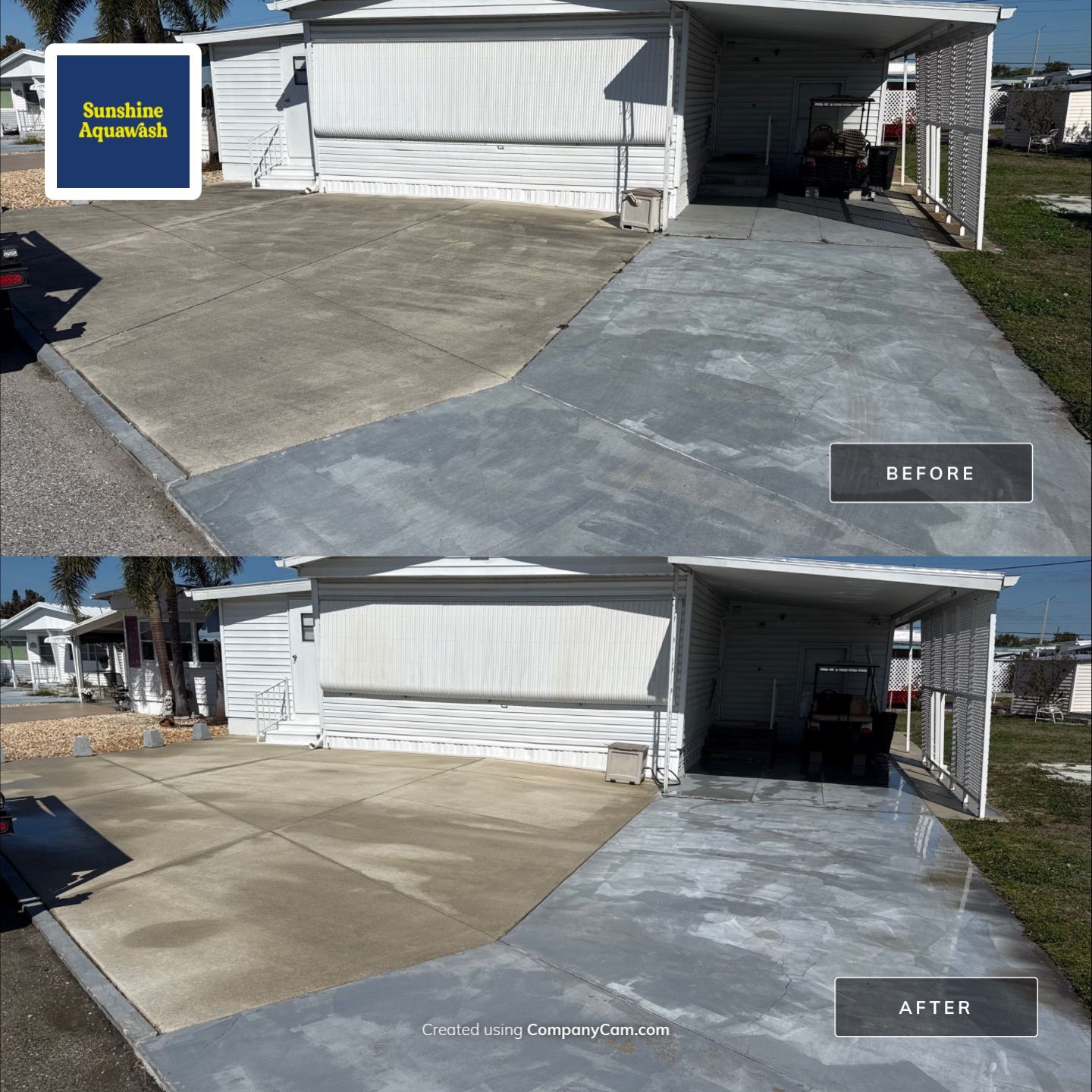 Trailer Estates Mobile Home Cleaning + Driveway & Patio Wash | Bayshore Gardens, FL by Sunshine AquaWash