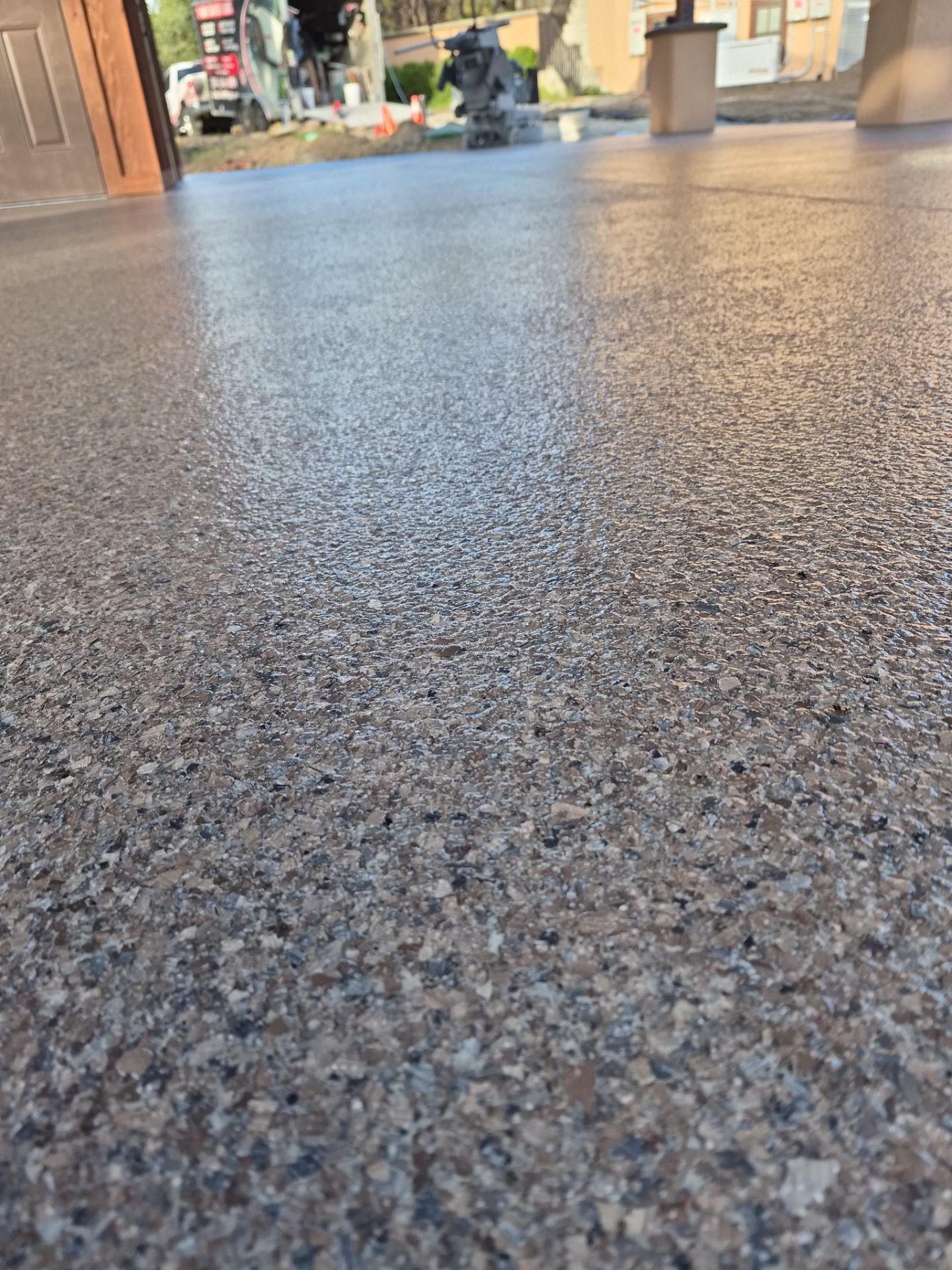 Custom Adobe Concrete Coating for Post Falls Covered Patio by Croc Coatings, LLC