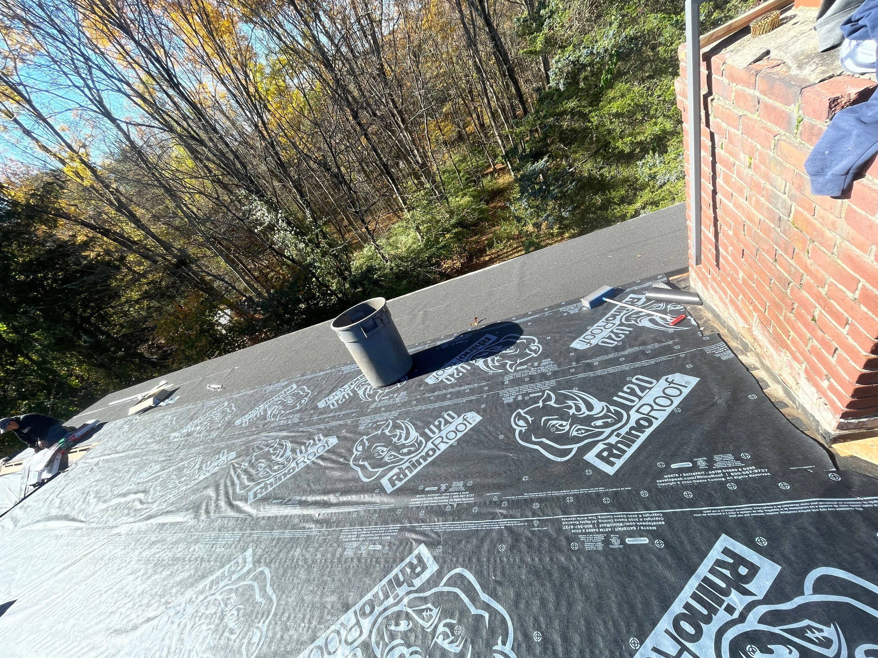 Residential Roofing Installation using Owens Corning TruDefinition Duration AR - Estate Gray & White Double 4 Siding by A Plus Exterior