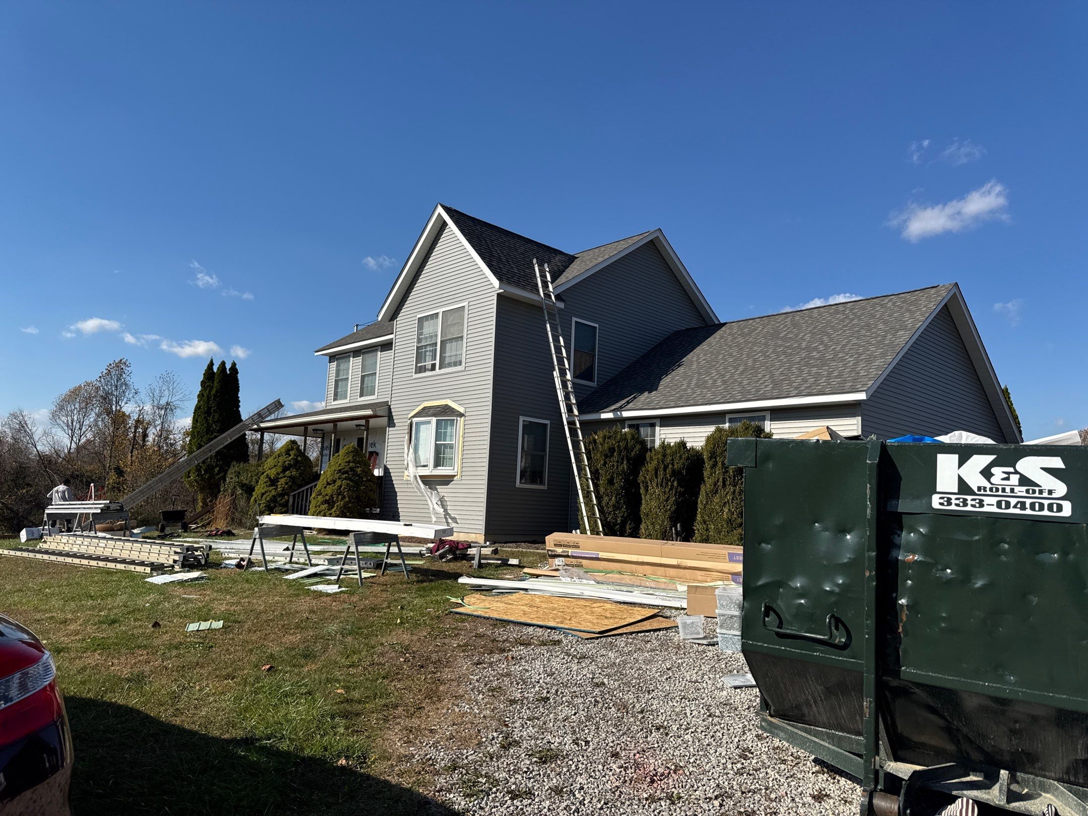 Exterior & Window Installation using CertainTeed Mainstreet & ViWinTech Windows by Koontz Construction