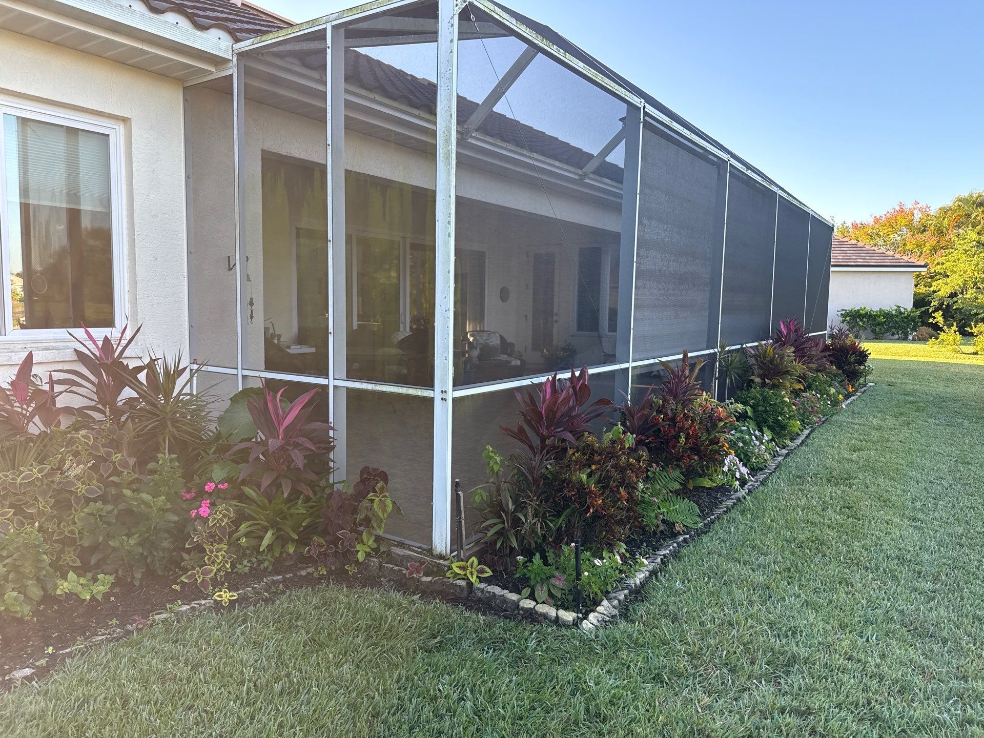University Park Lanai Transformation | Screen Enclosure & Shade Cleaning by Sunshine AquaWash