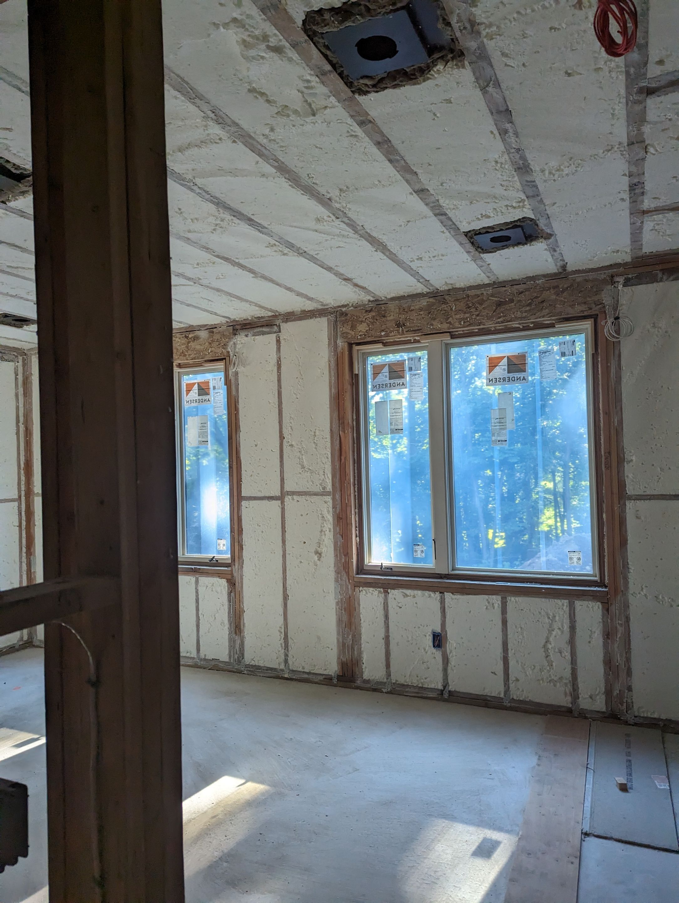 New Home Construction using open cell spray foam by NYS Foam & Energy