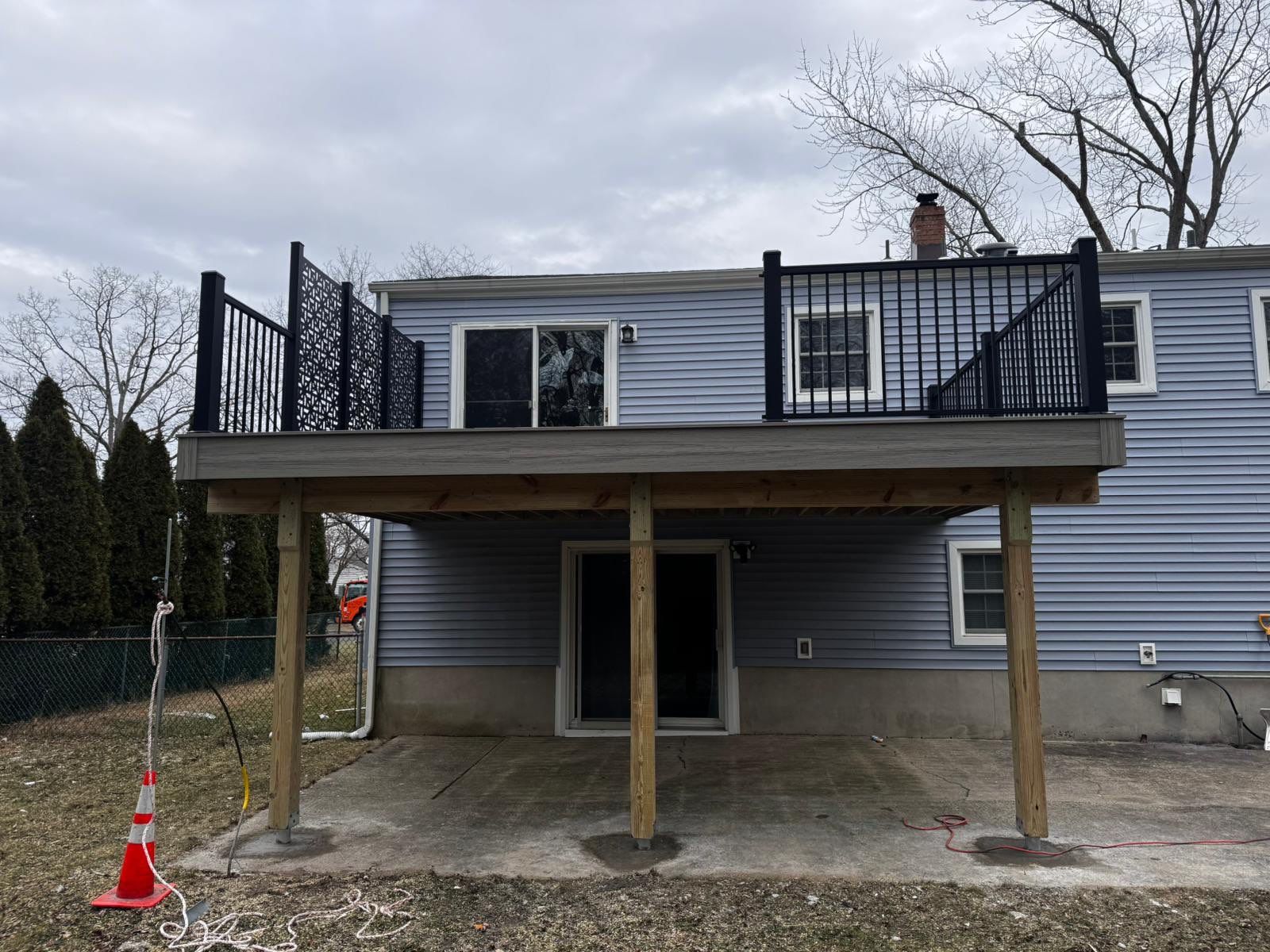 New Deck using Deckorators  decking and vinyl railings by deck guardian