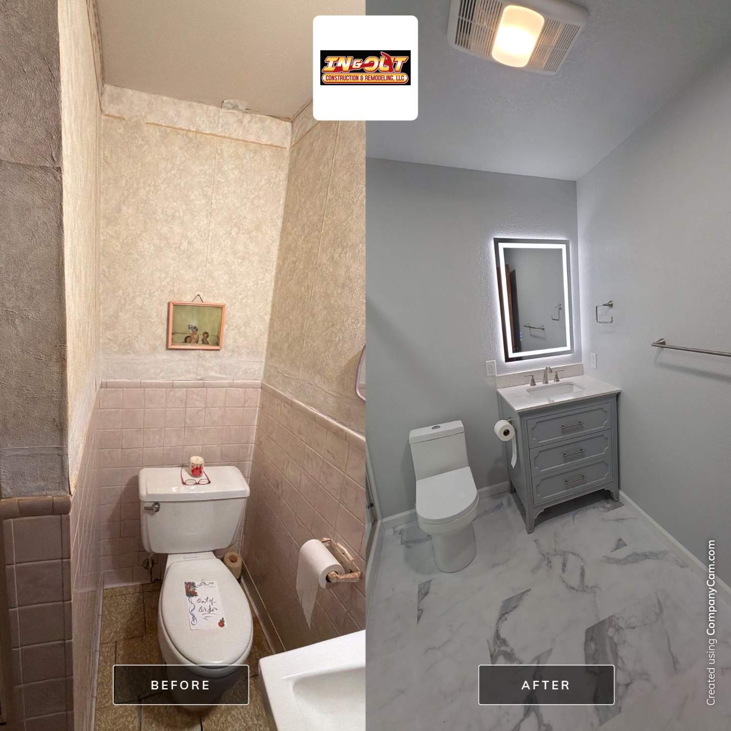 Bathroom remodel by In & Out Construction & Remodeling, LLC