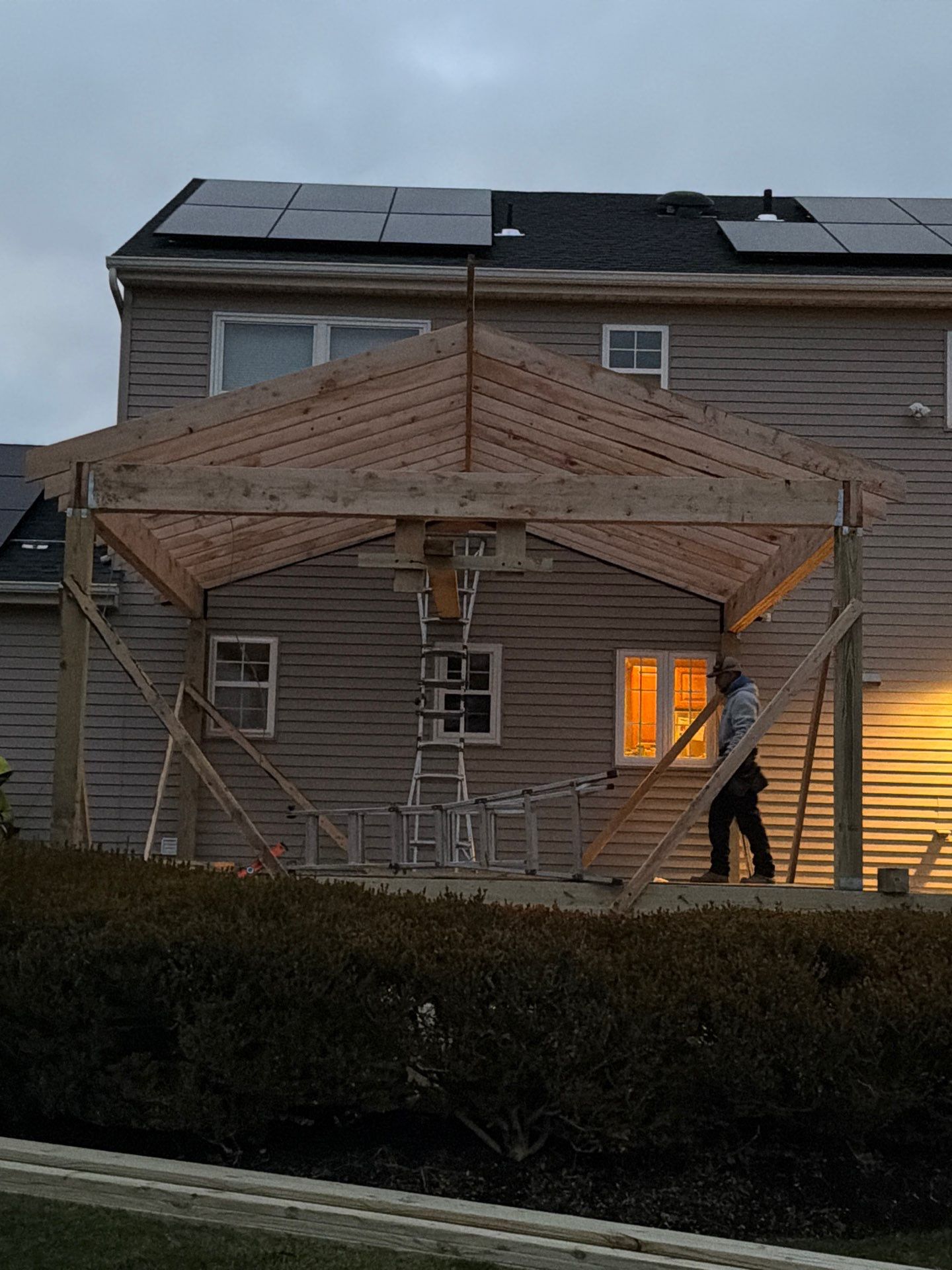 New Deck With a Roof and TV Mount in Raritan, New Jersey by deck guardian