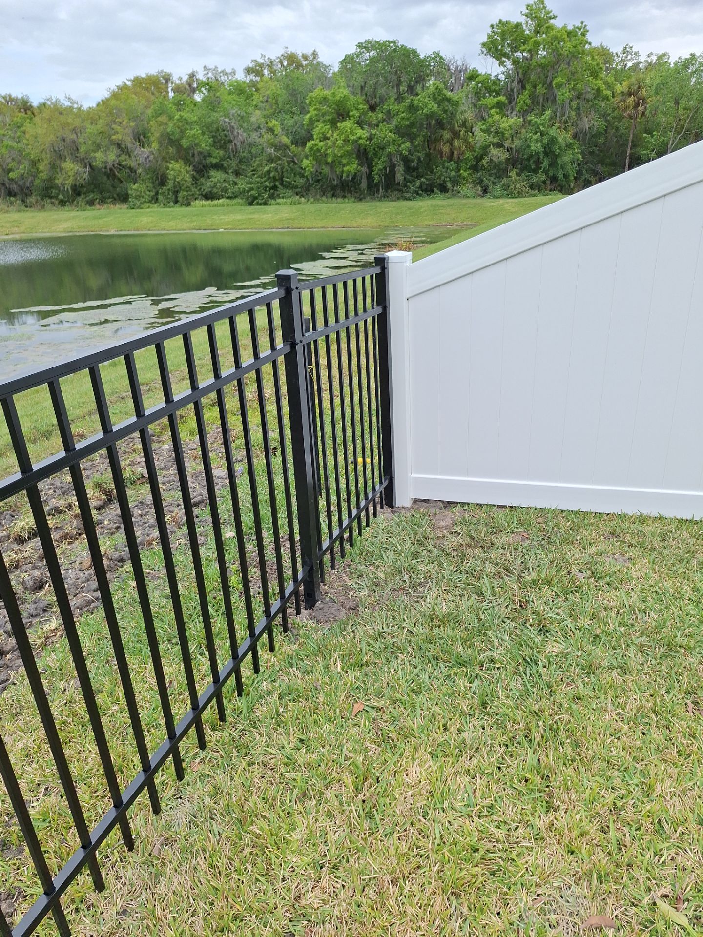 Vinyl Fence Installation using Vinyl Fence and Black 3 Rail Aluminum Fence  by Asap fence and gates, LLC