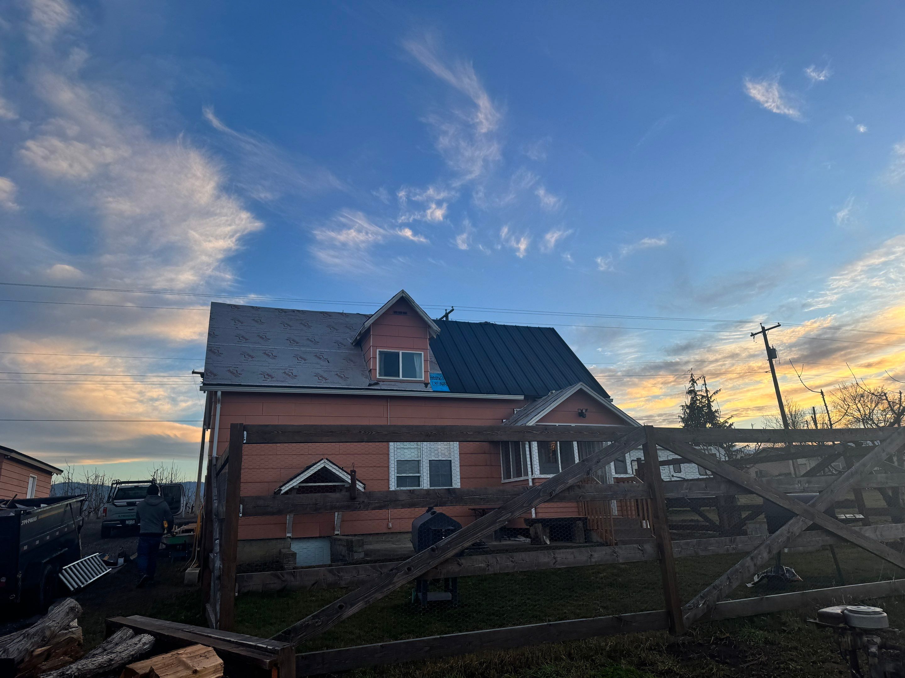 Black Standing Seam Metal Roof Installation in Wenatchee by Alpine Roofing
